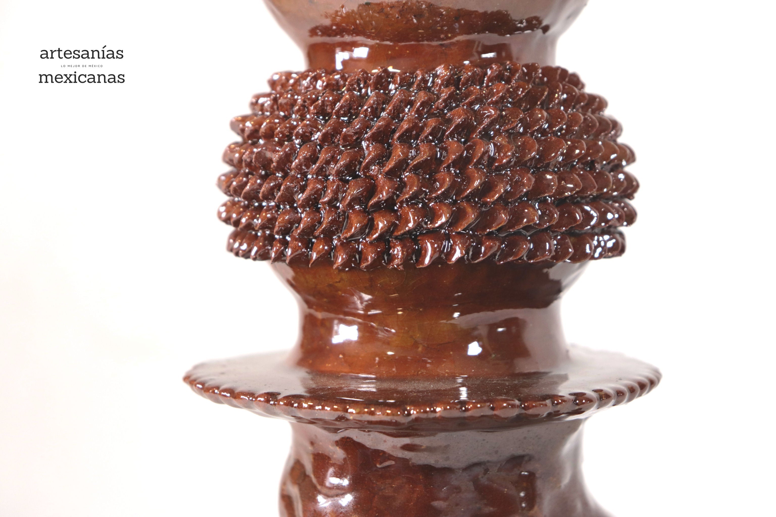 Set of 3 Candleholders browns - Glazed Clay Juan Gtz