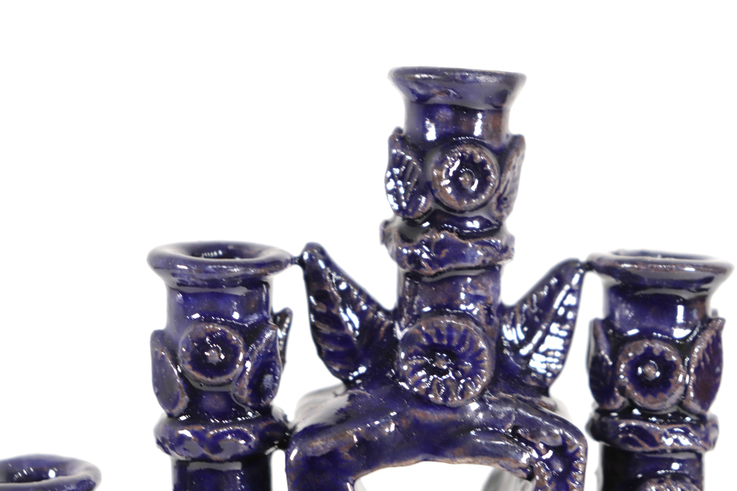Candleholder Blue 9 candles - 11 in. - in. Production Tereri