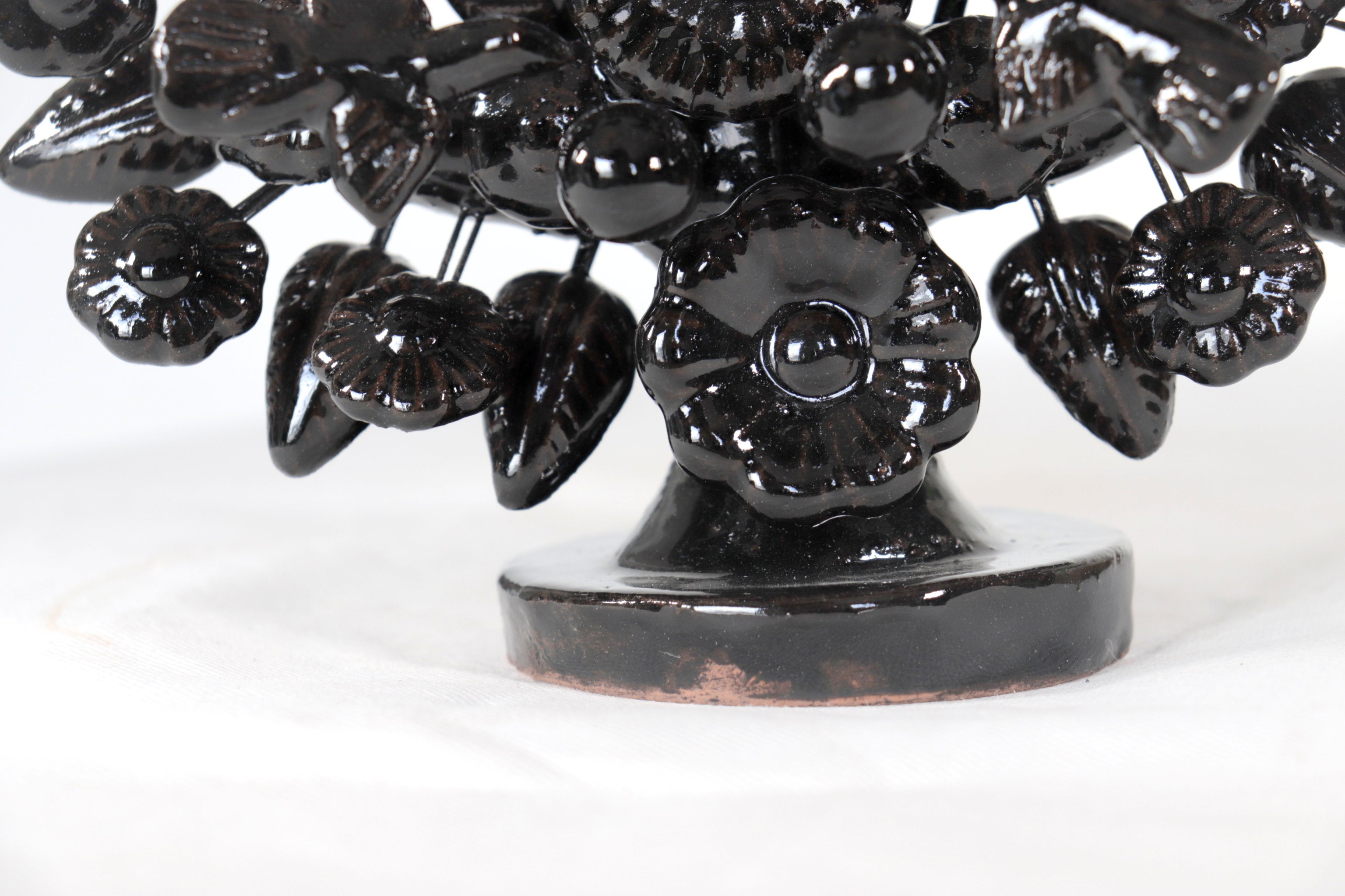 Black 1-Candle Candle Lantern - Glazed Clay - 8.6 in. Montoya