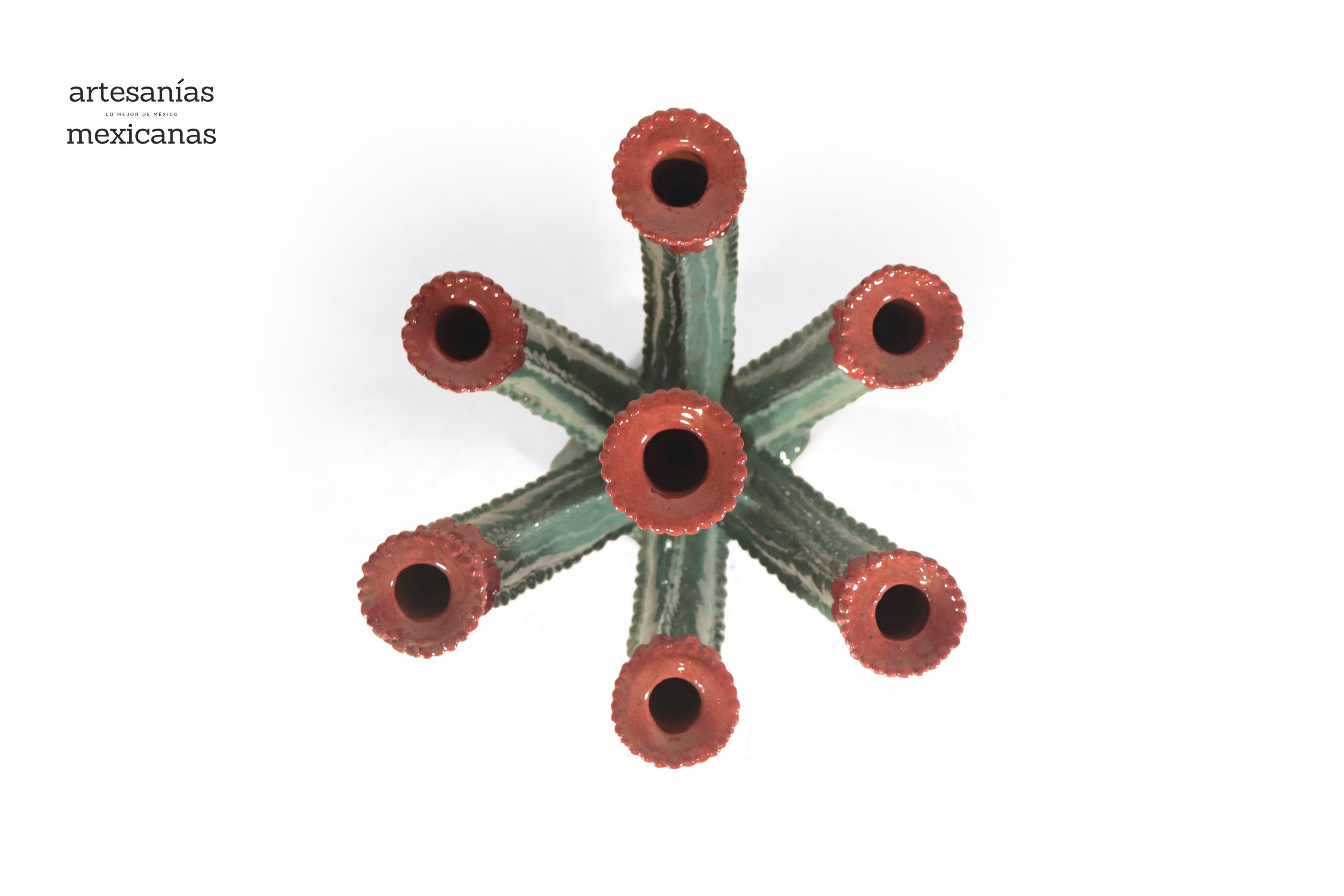 Glazed Prickly Pear Cactus Candleholder - 15.3 in. Juan Gtz