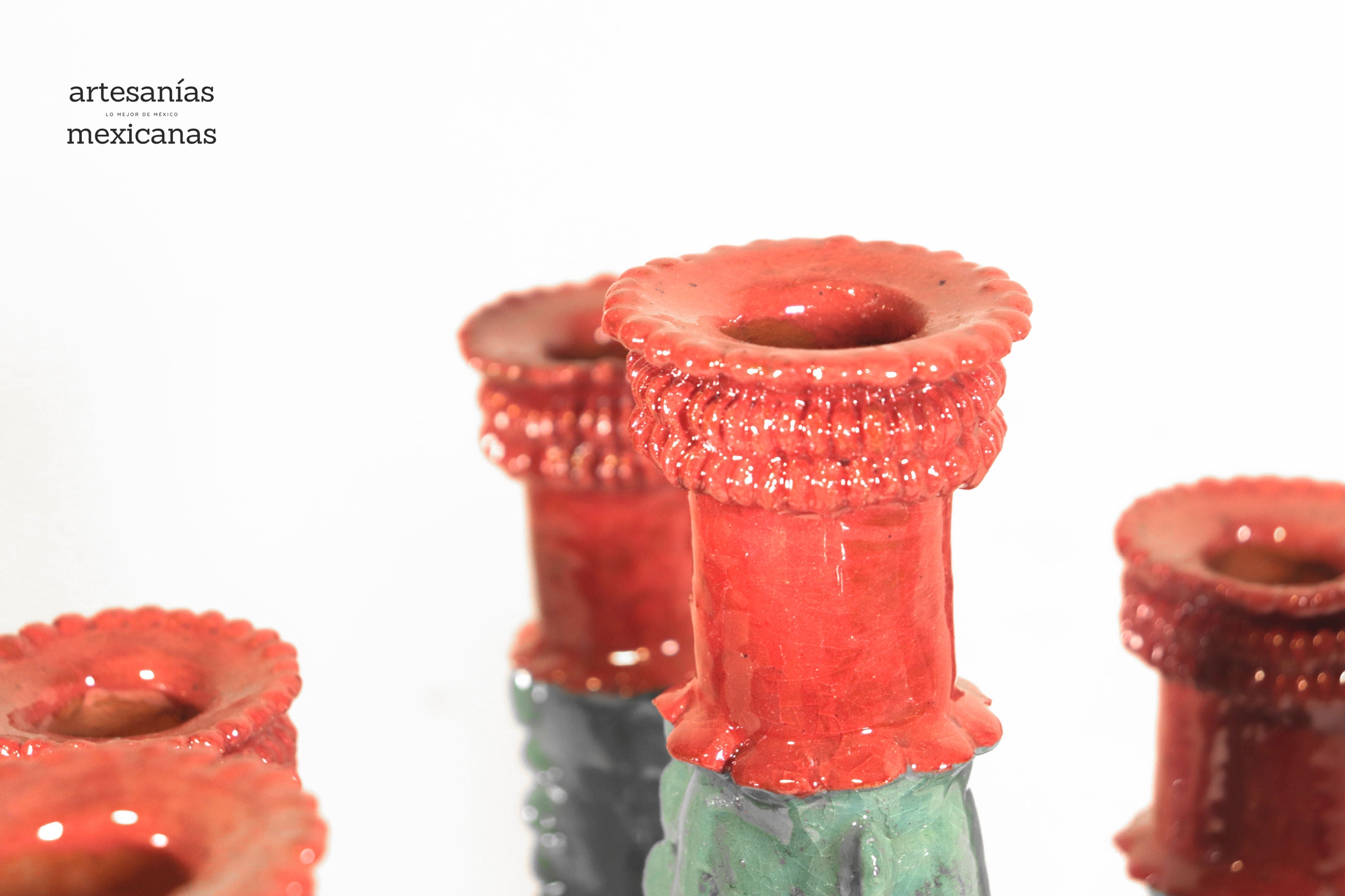 Glazed Prickly Pear Cactus Candleholder - 15.3 in. Juan Gtz