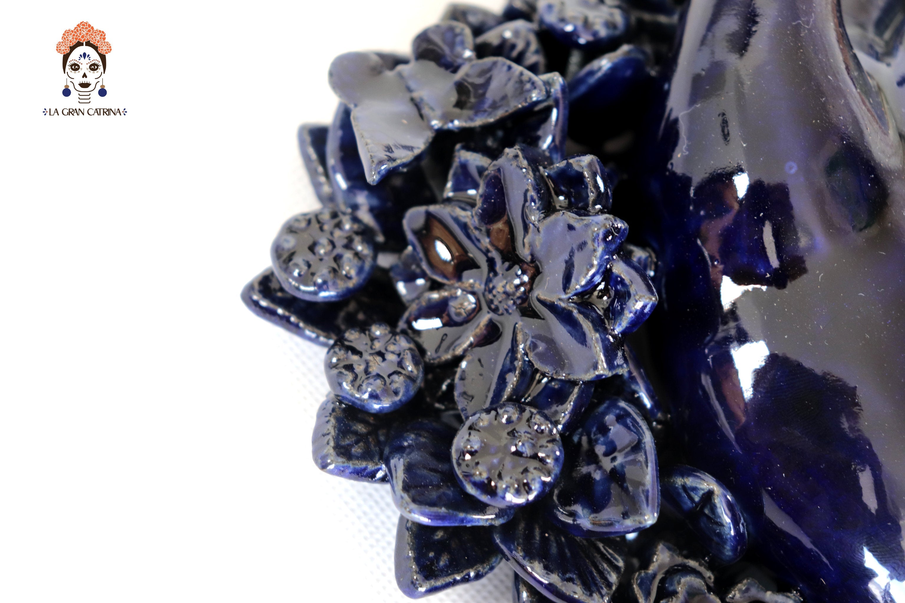 Blue Wall Heart - Glazed Clay - 9 in. Tiru