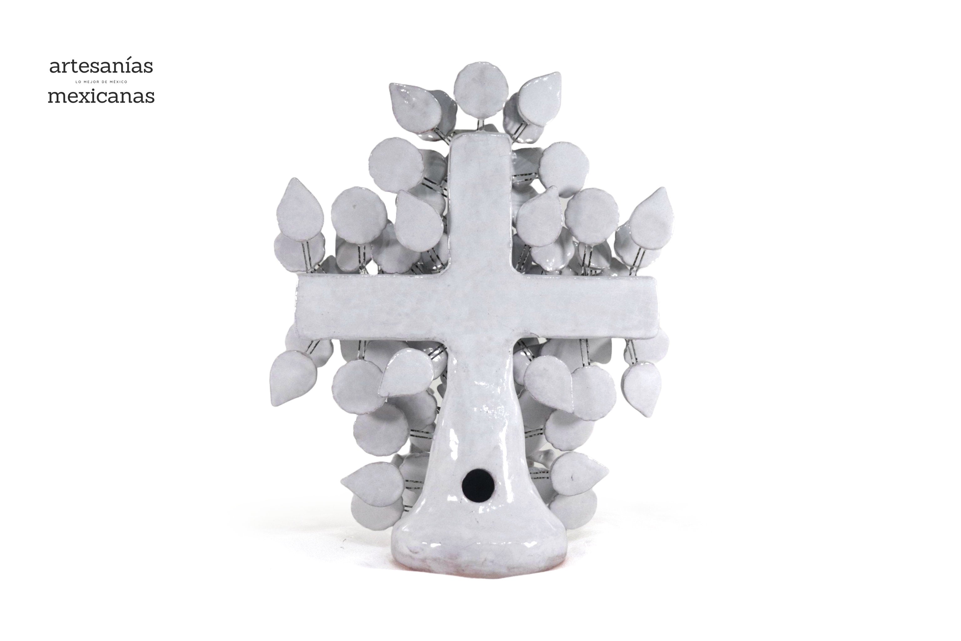 Cross white vidriada of 12.8 in. Montoya