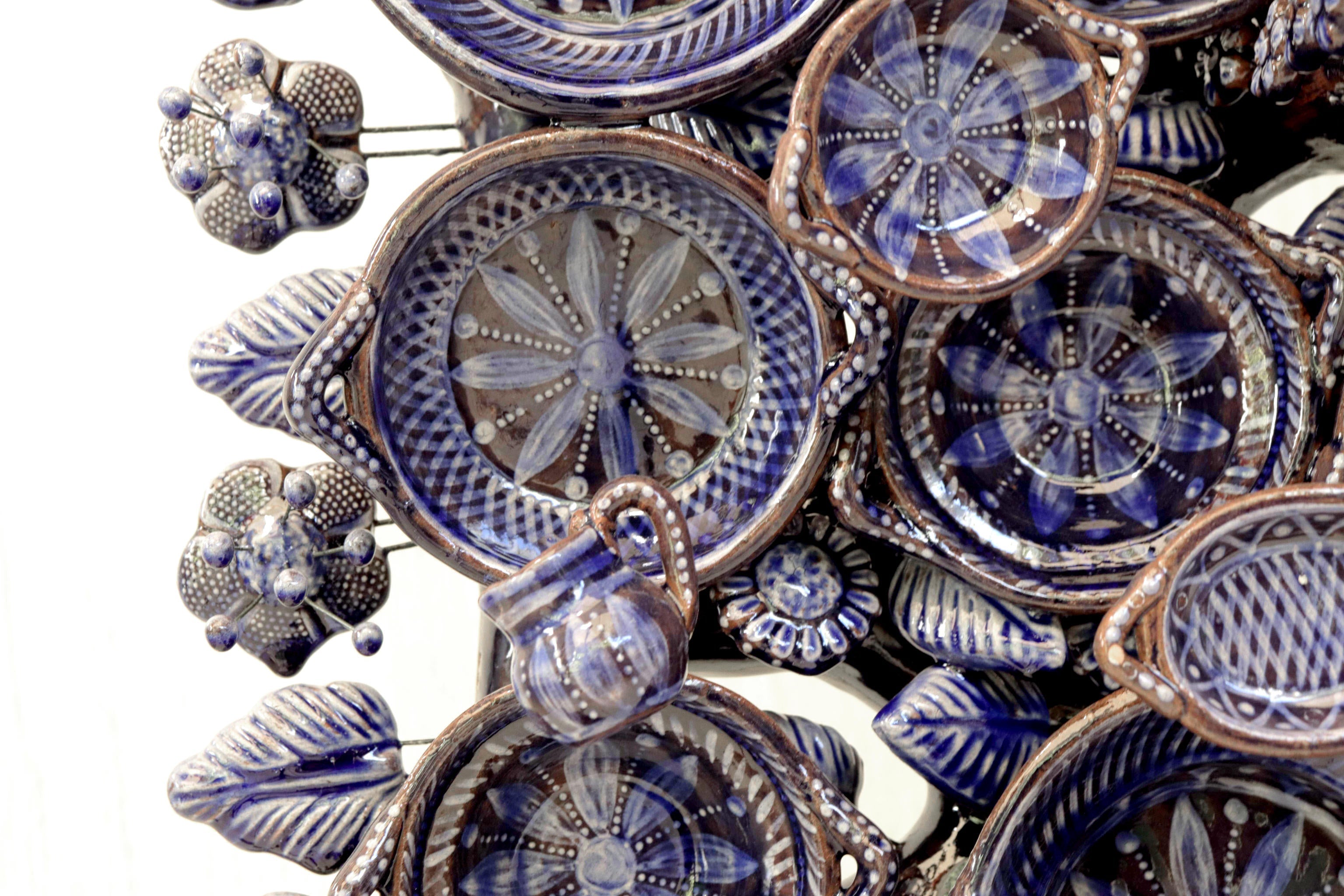 Cocina tradicional blue - Glazed Clay - Piece Contest - 49.2 in. Montoya