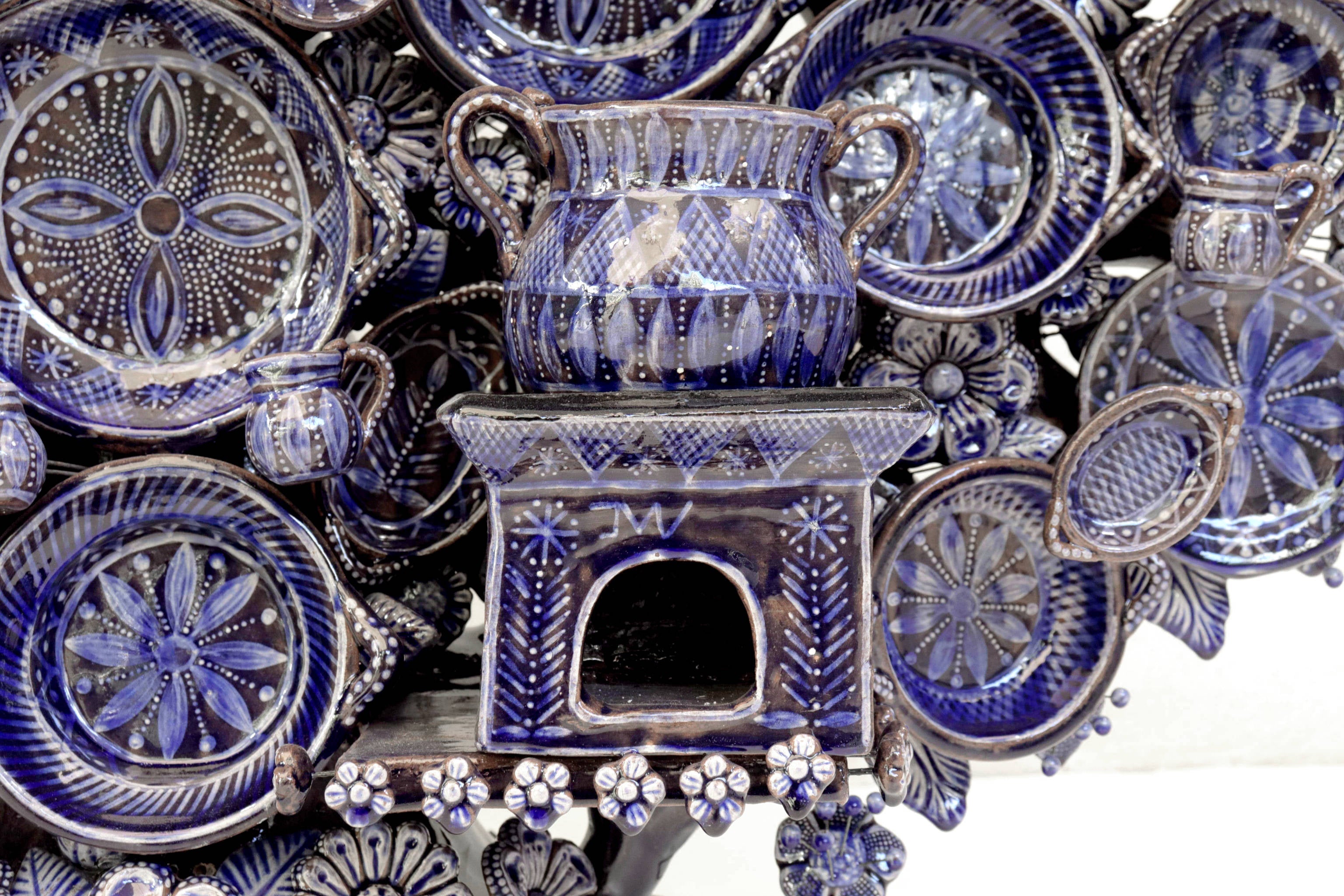 Cocina tradicional blue - Glazed Clay - Piece Contest - 49.2 in. Montoya