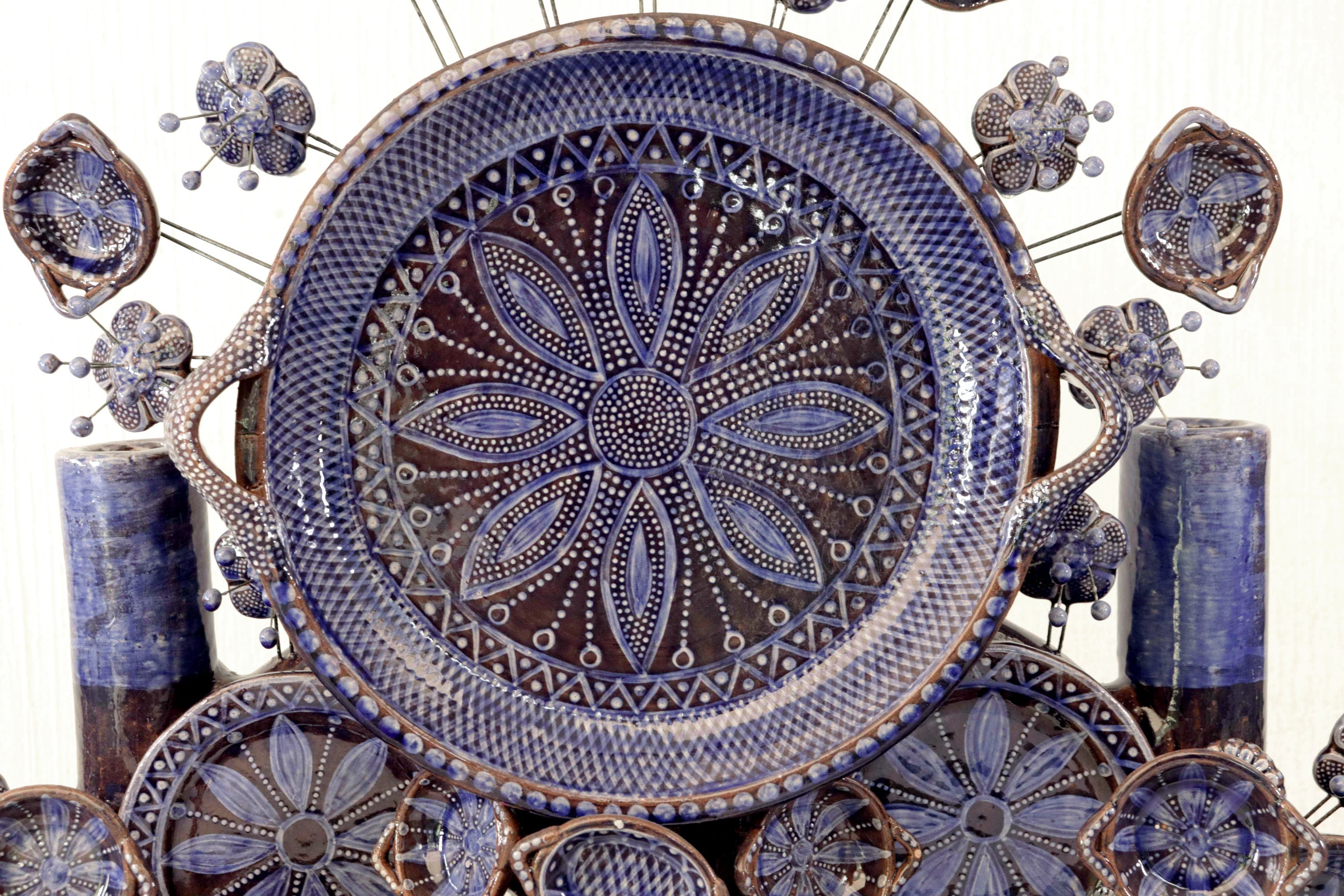 Cocina tradicional blue - Glazed Clay - Piece Contest - 49.2 in. Montoya