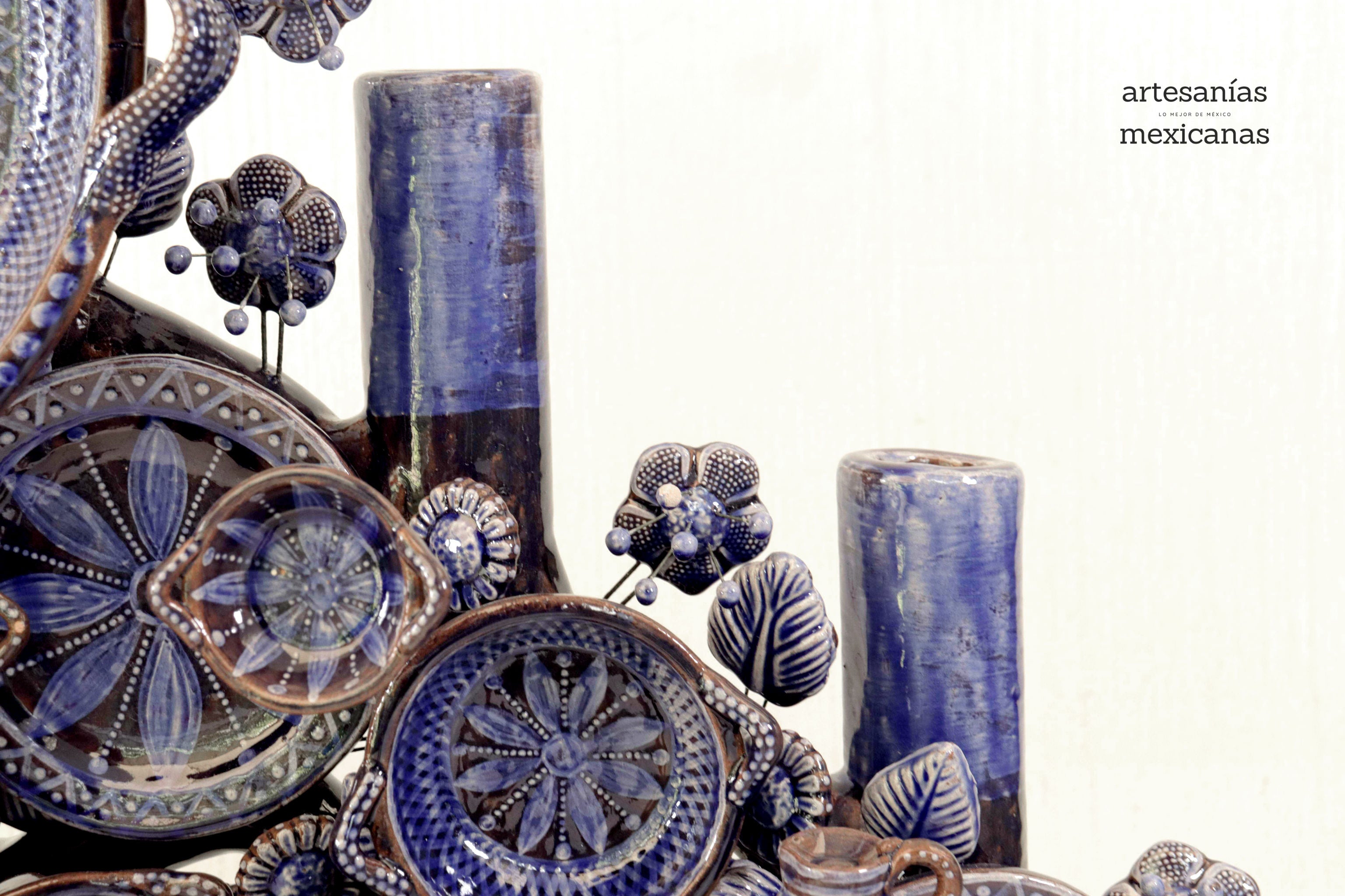 Cocina tradicional blue - Glazed Clay - Piece Contest - 49.2 in. Montoya