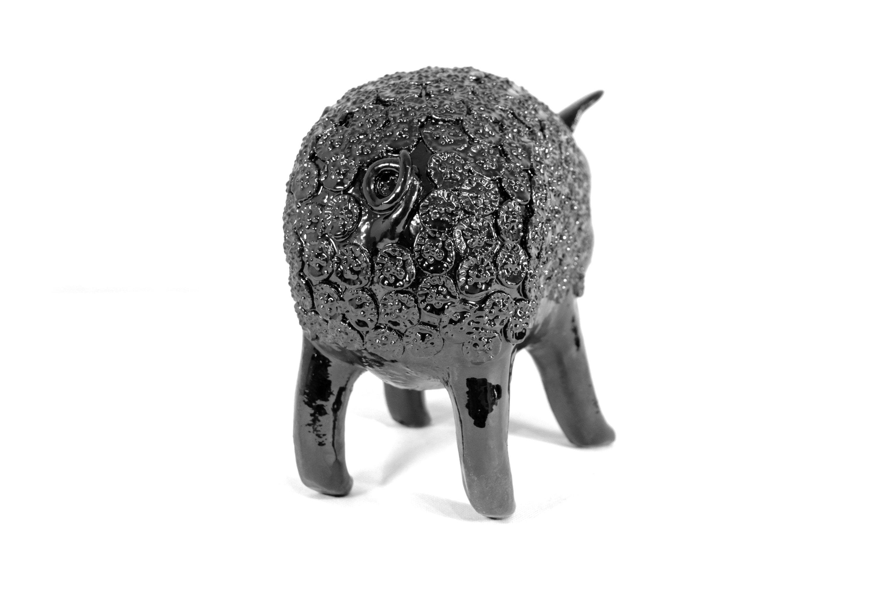 Cochinito - Cerdo of ahorro medium - Black - 11 in. Juan Gtz