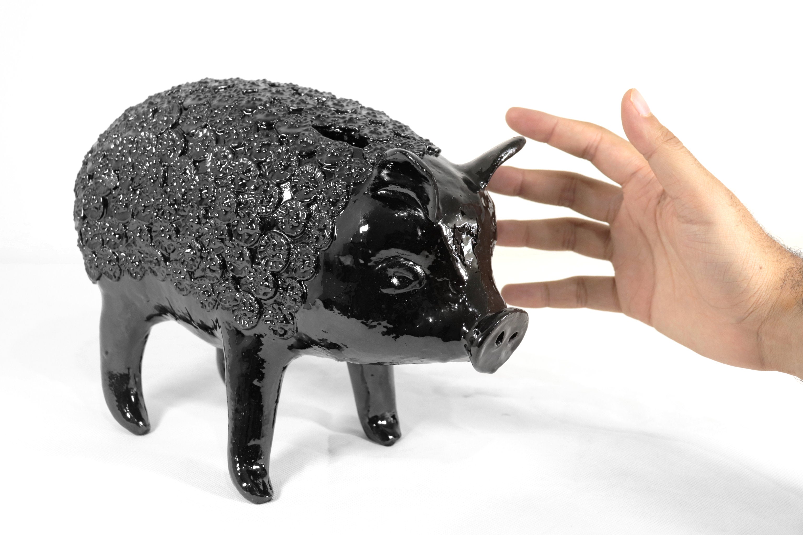 Cochinito - Cerdo of ahorro medium - Black - 11 in. Juan Gtz