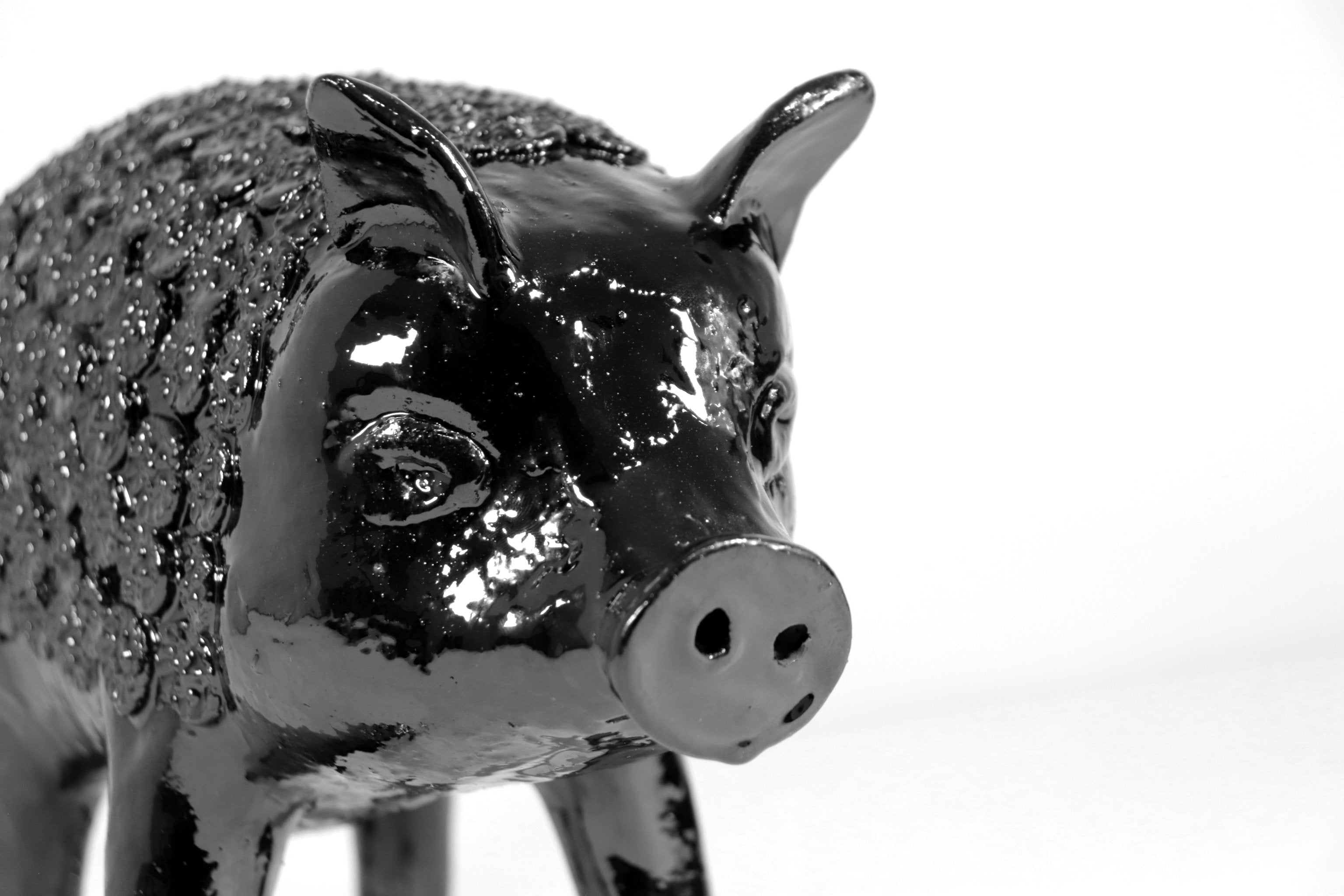 Cochinito - Cerdo of ahorro medium - Black - 11 in. Juan Gtz