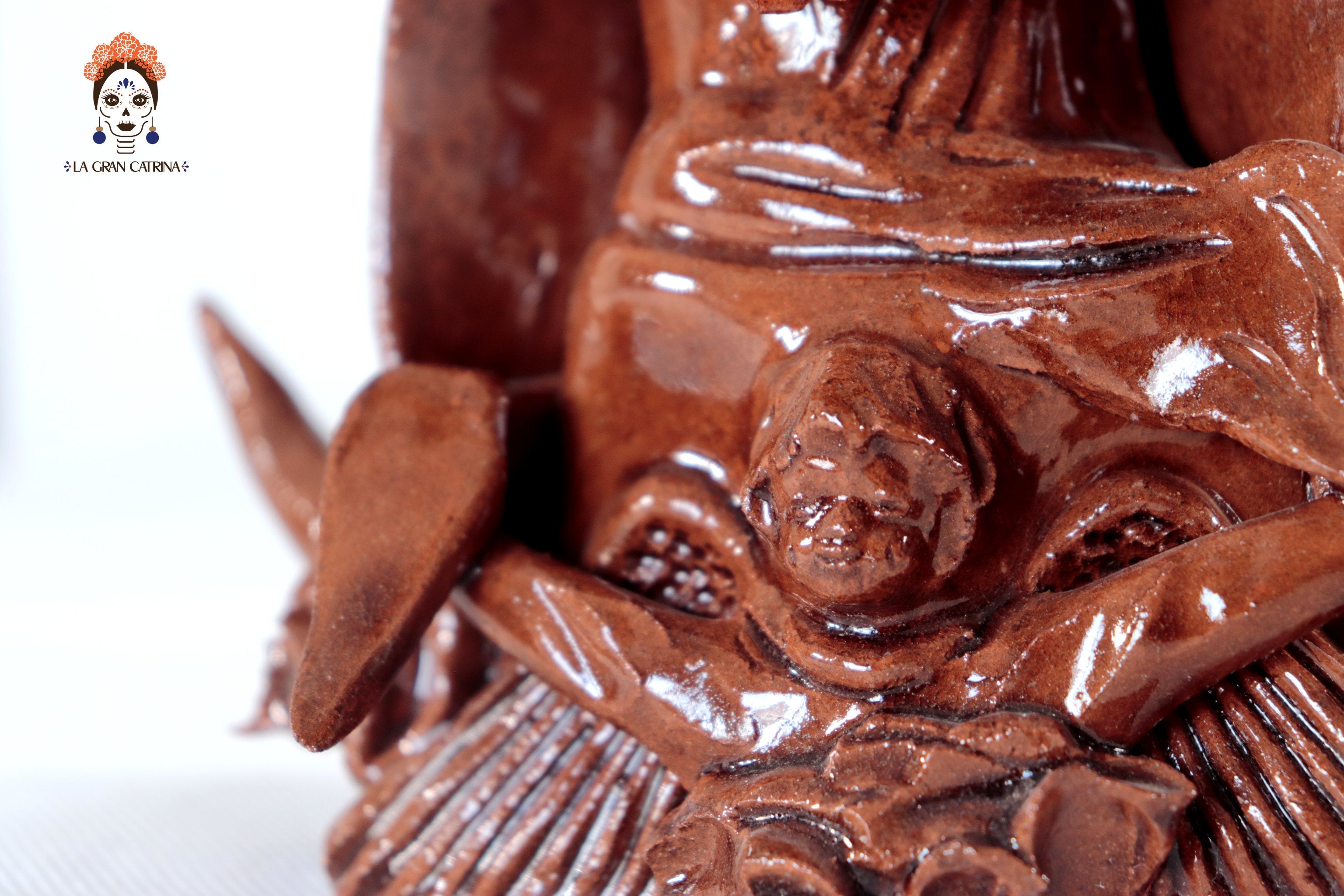 Virgin of Guadalupe - Glazed Clay brown - 11.8 in. Montoya