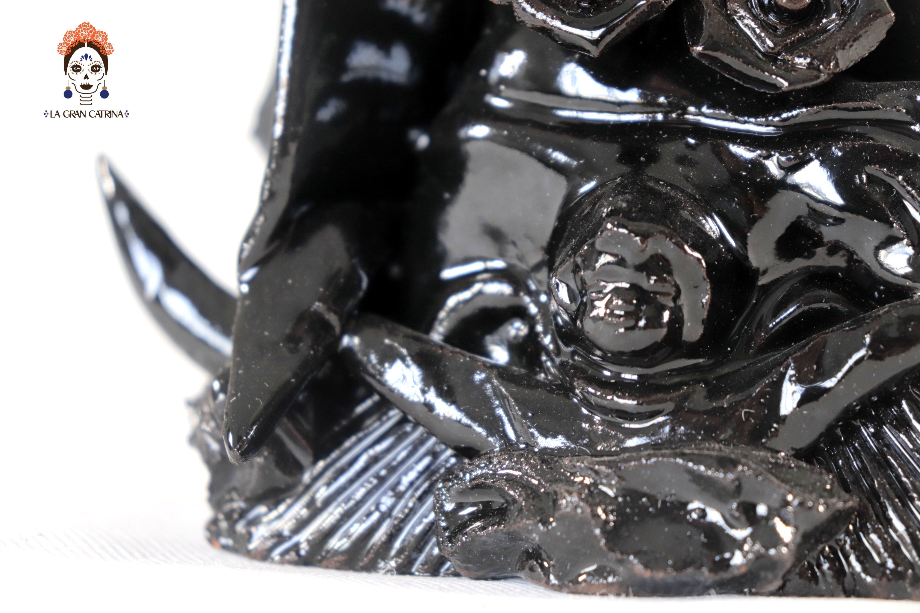 Virgin of Guadalupe - Glazed Clay black - 11.8 in. Montoya
