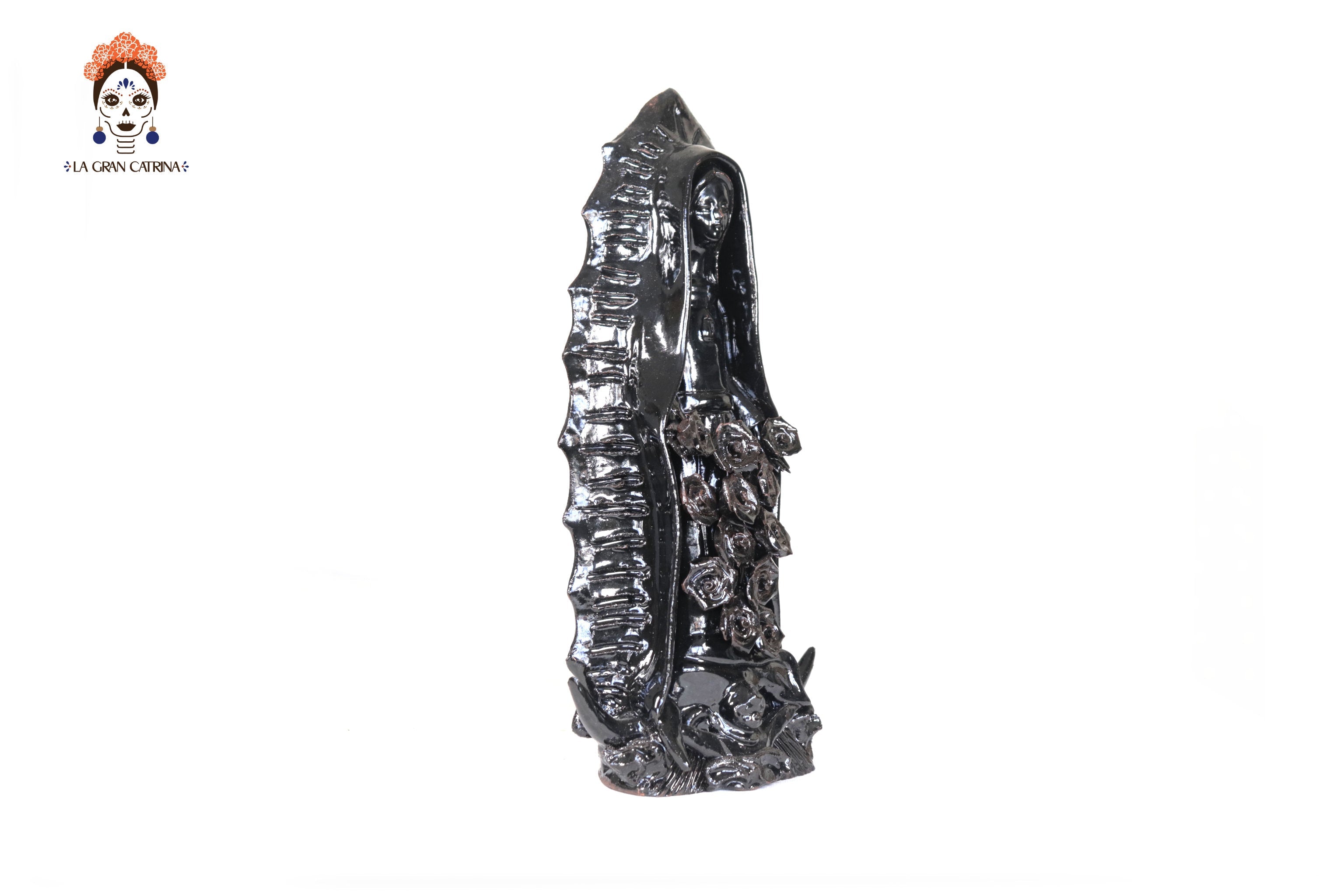 Virgin of Guadalupe - Glazed Clay black - 11.8 in. Montoya
