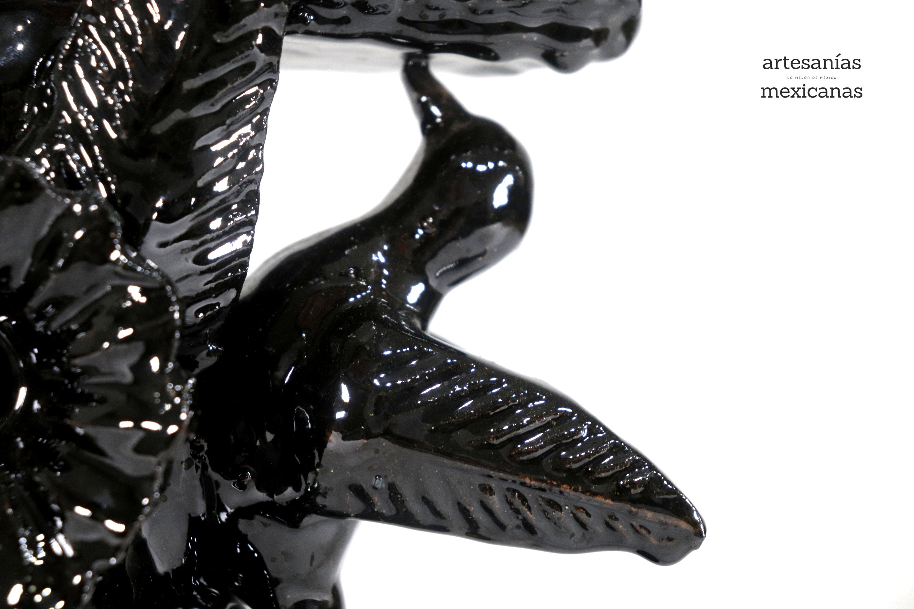 3-Candle Candleholder Black - 11.2 in. - Glazed Clay Juan Gtz
