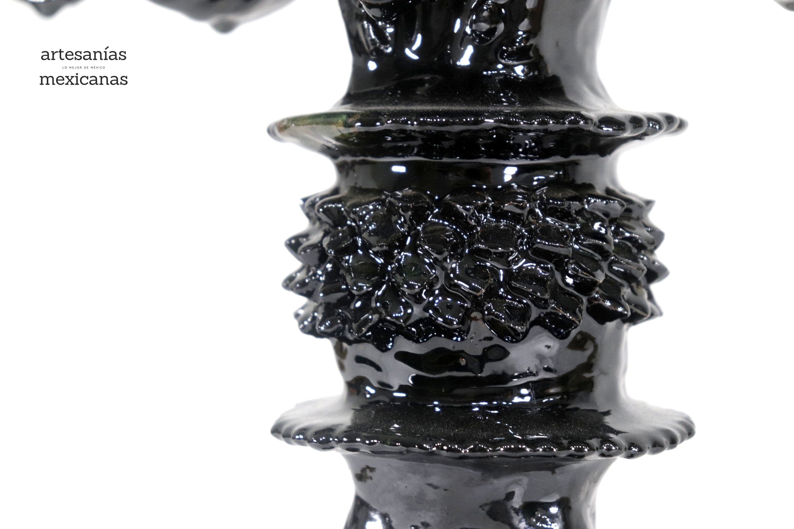 Candleholder black of 5-Candle - Glazed Clay - 20 in. Juan Gtz