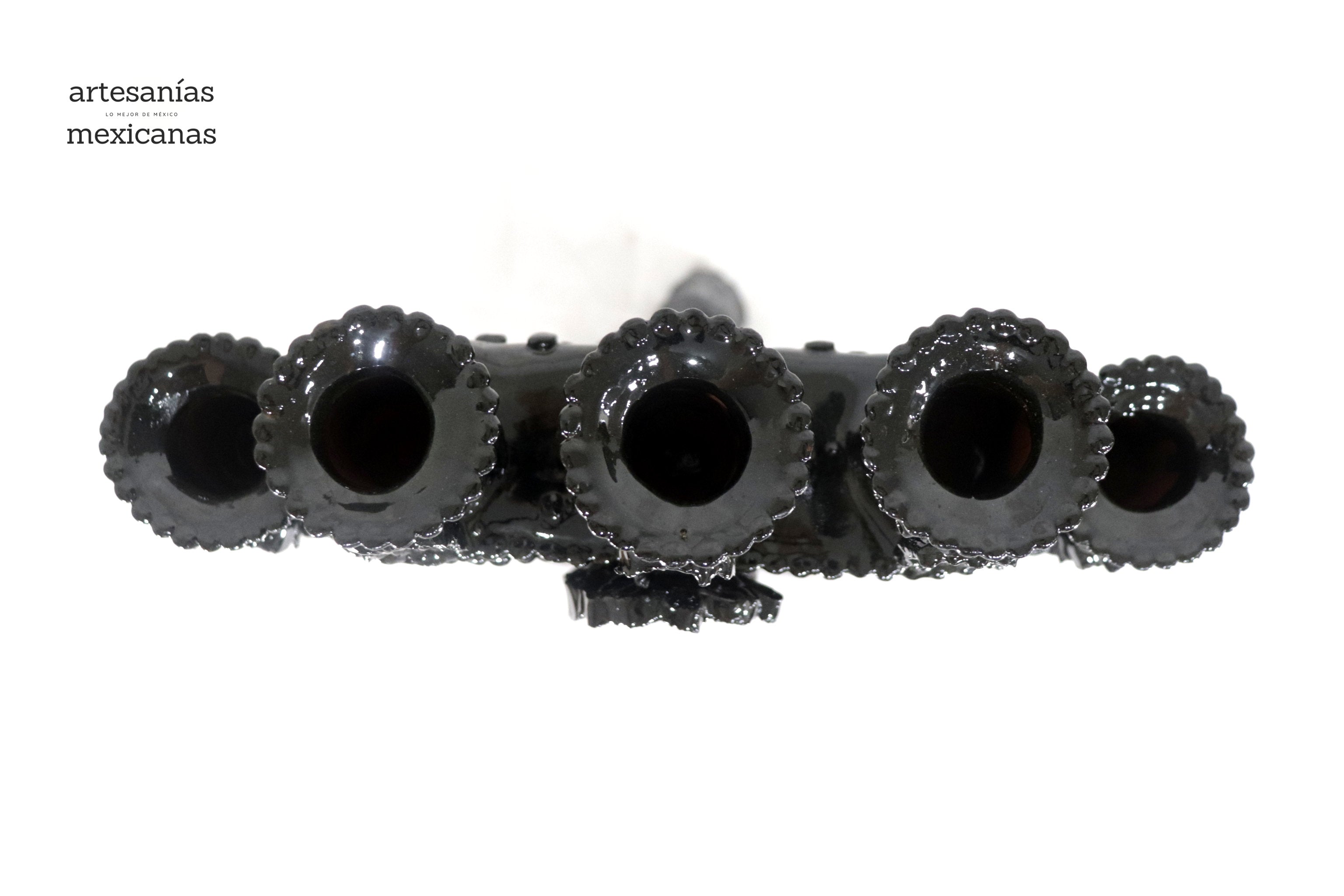 Candleholder black of 5-Candle - Glazed Clay - 20 in. Juan Gtz