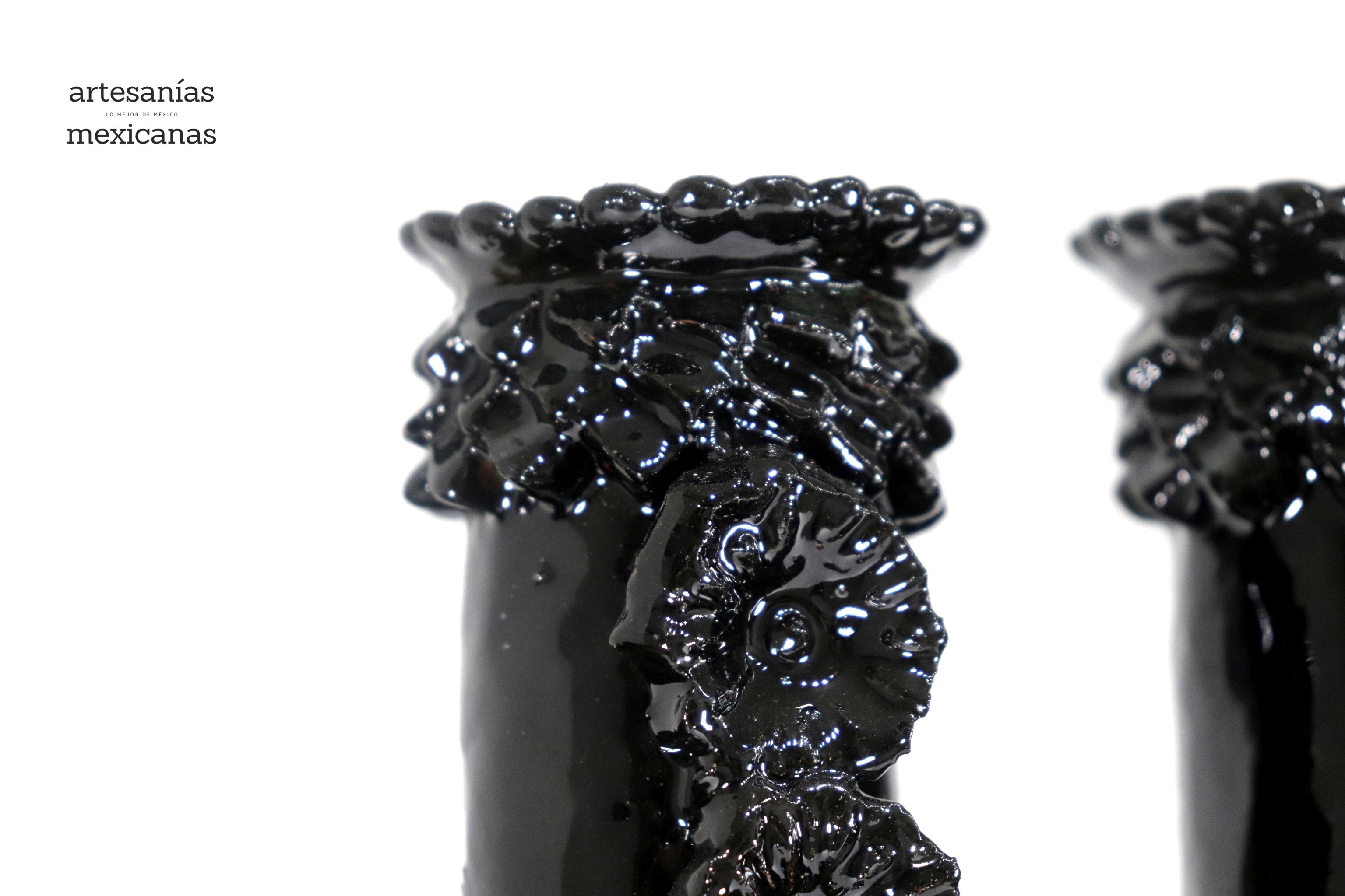 Candleholder black of 5-Candle - Glazed Clay - 20 in. Juan Gtz