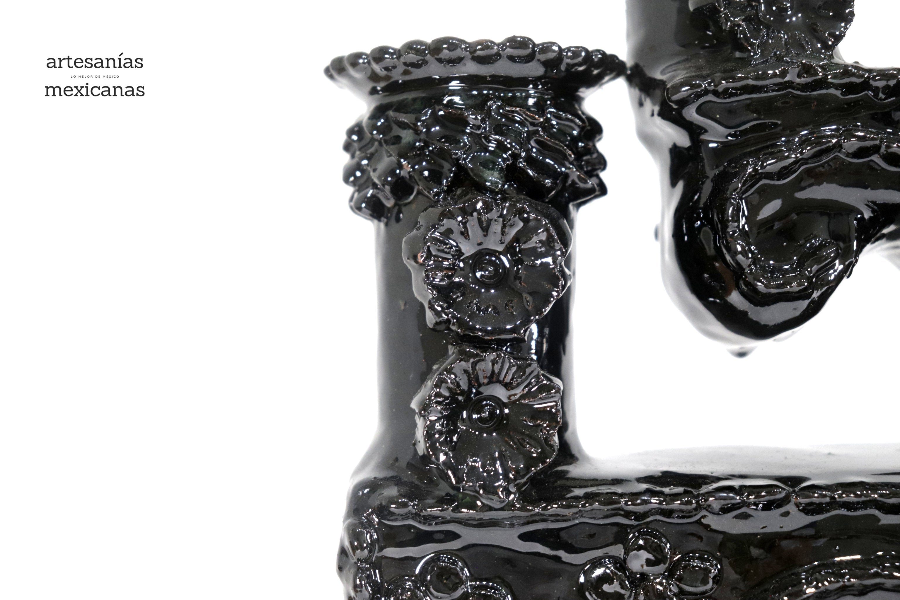Candleholder black of 5-Candle - Glazed Clay - 20 in. Juan Gtz