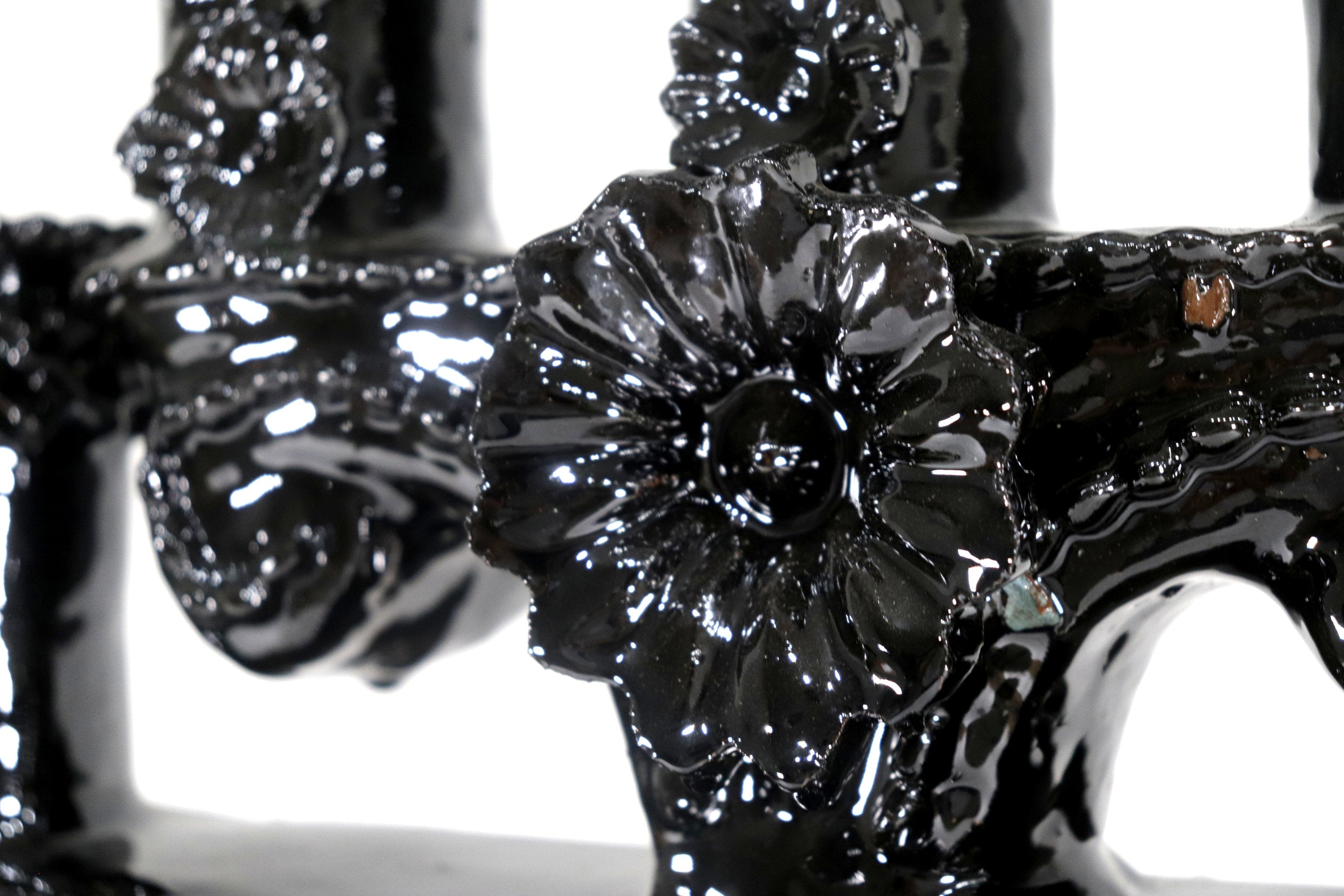 Candleholder black of 5-Candle - Glazed Clay - 20 in. Juan Gtz