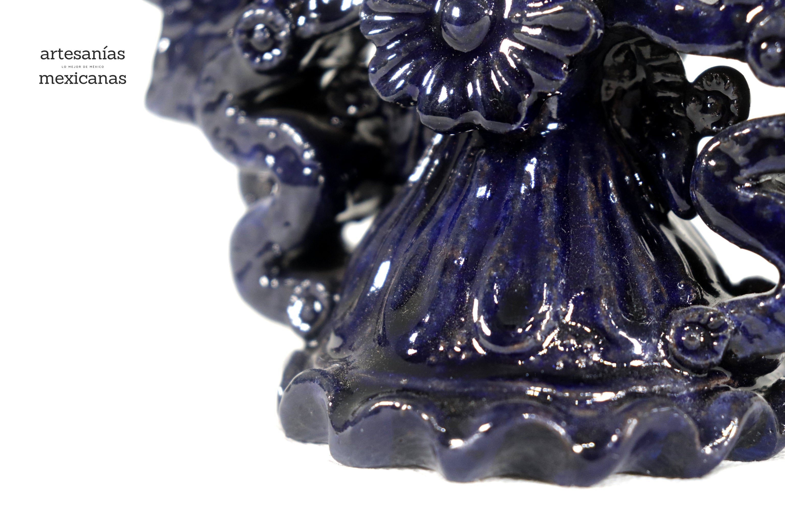 Candleholder Blue 7 candles - 10 in. Tereri