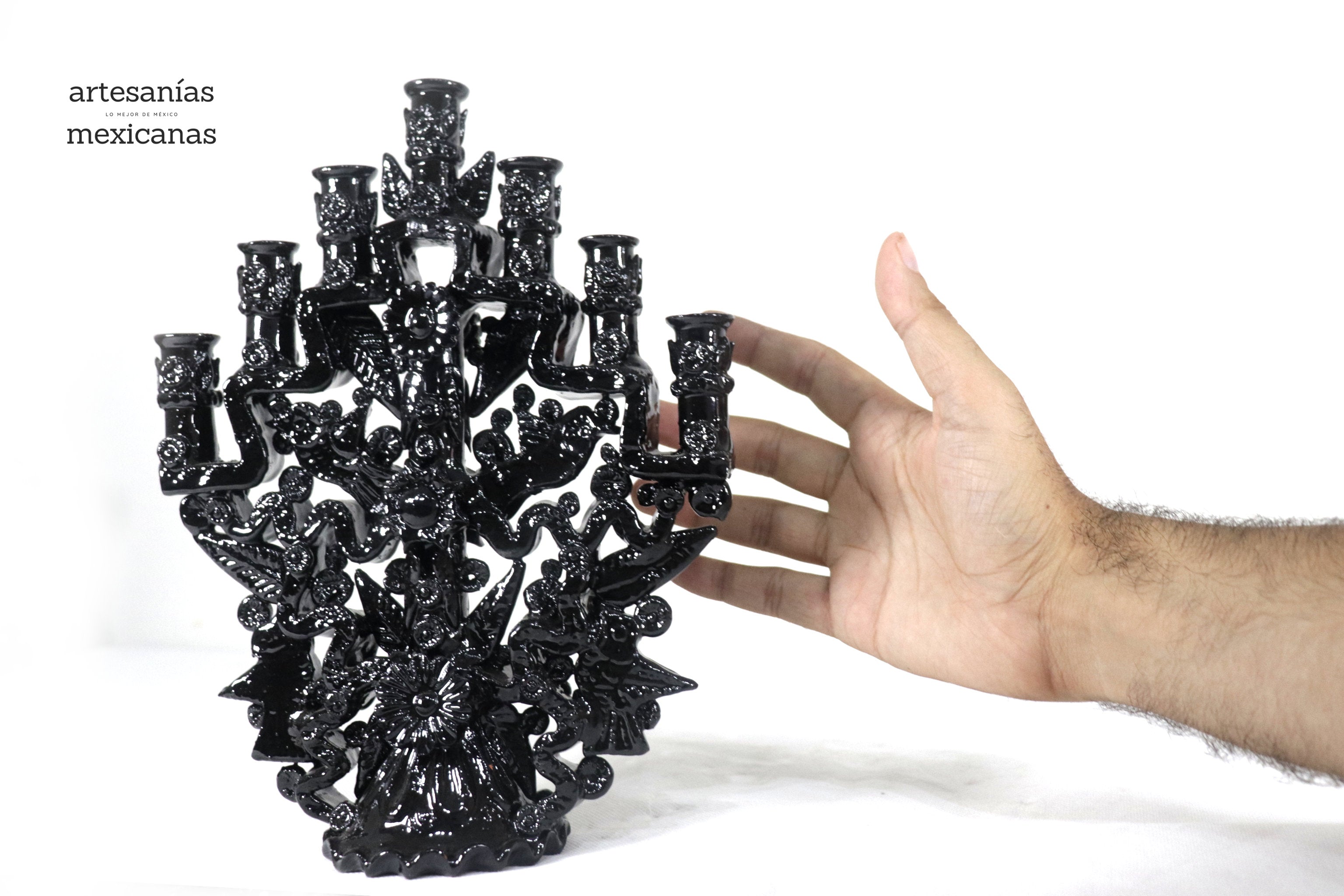Candleholder black of 7 candles - 10 in. Tereri