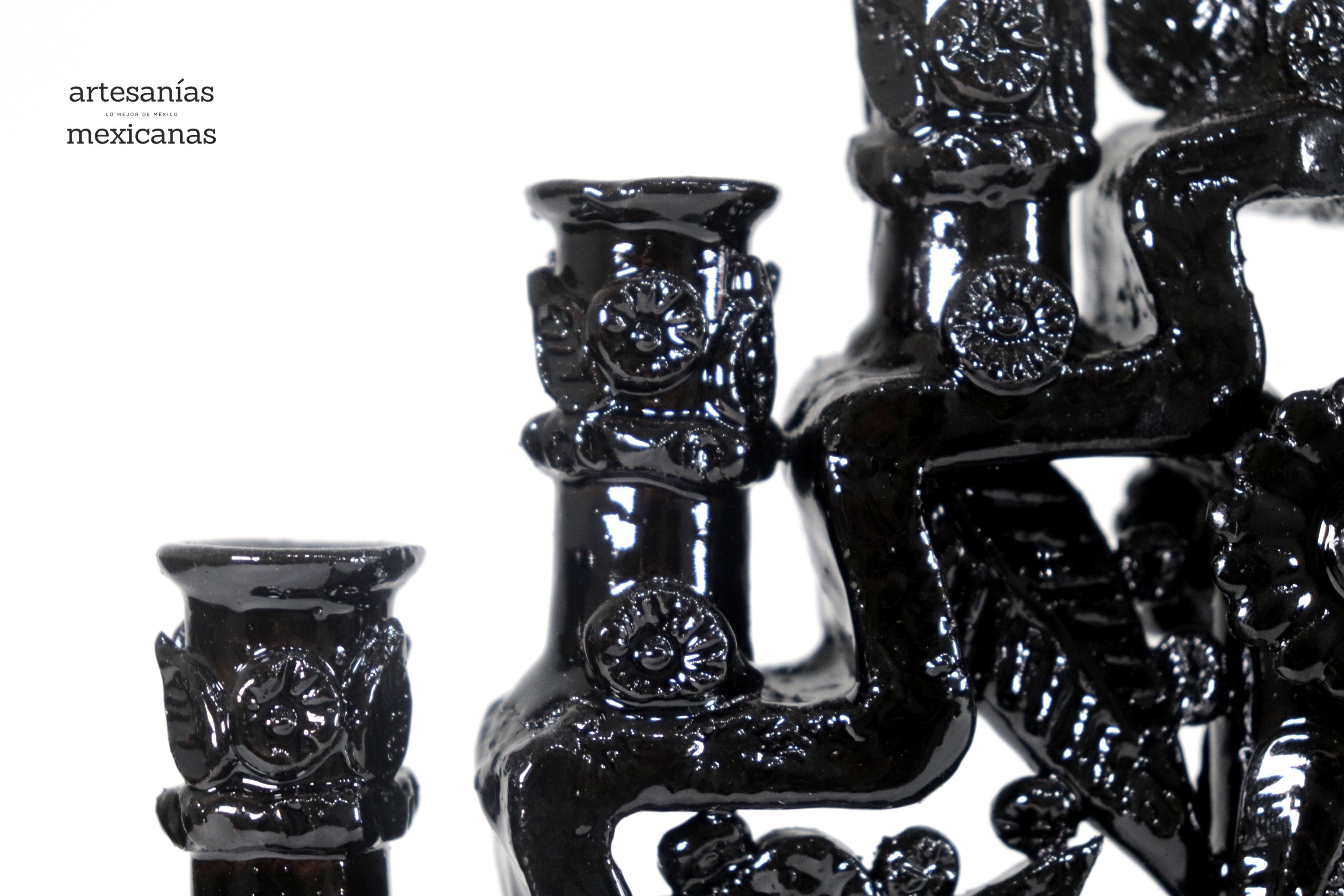 Candleholder black of 7 candles - 10 in. Tereri