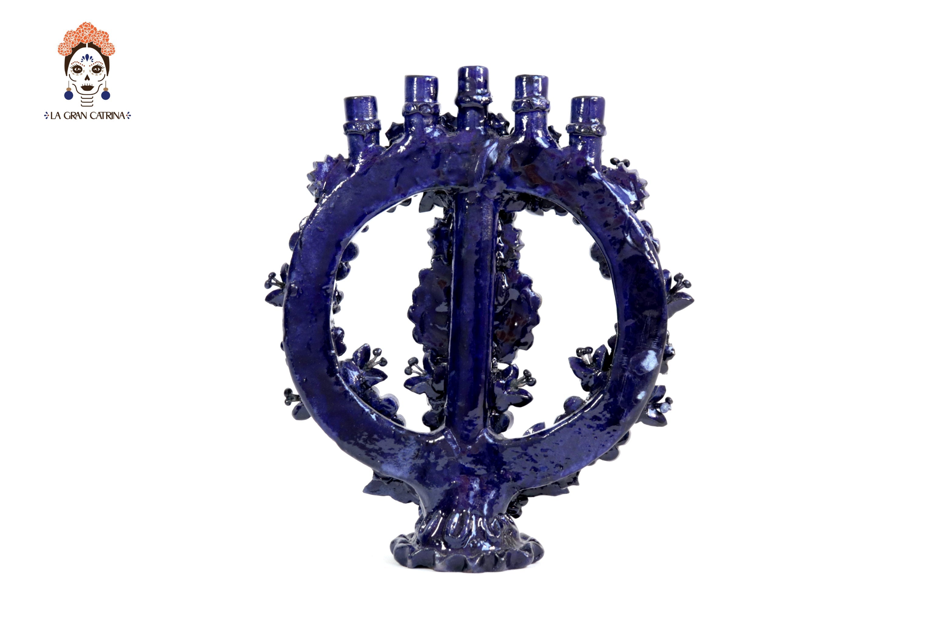 Candleholder Blue 5-Candle - 10.4 in. Juan Gtz