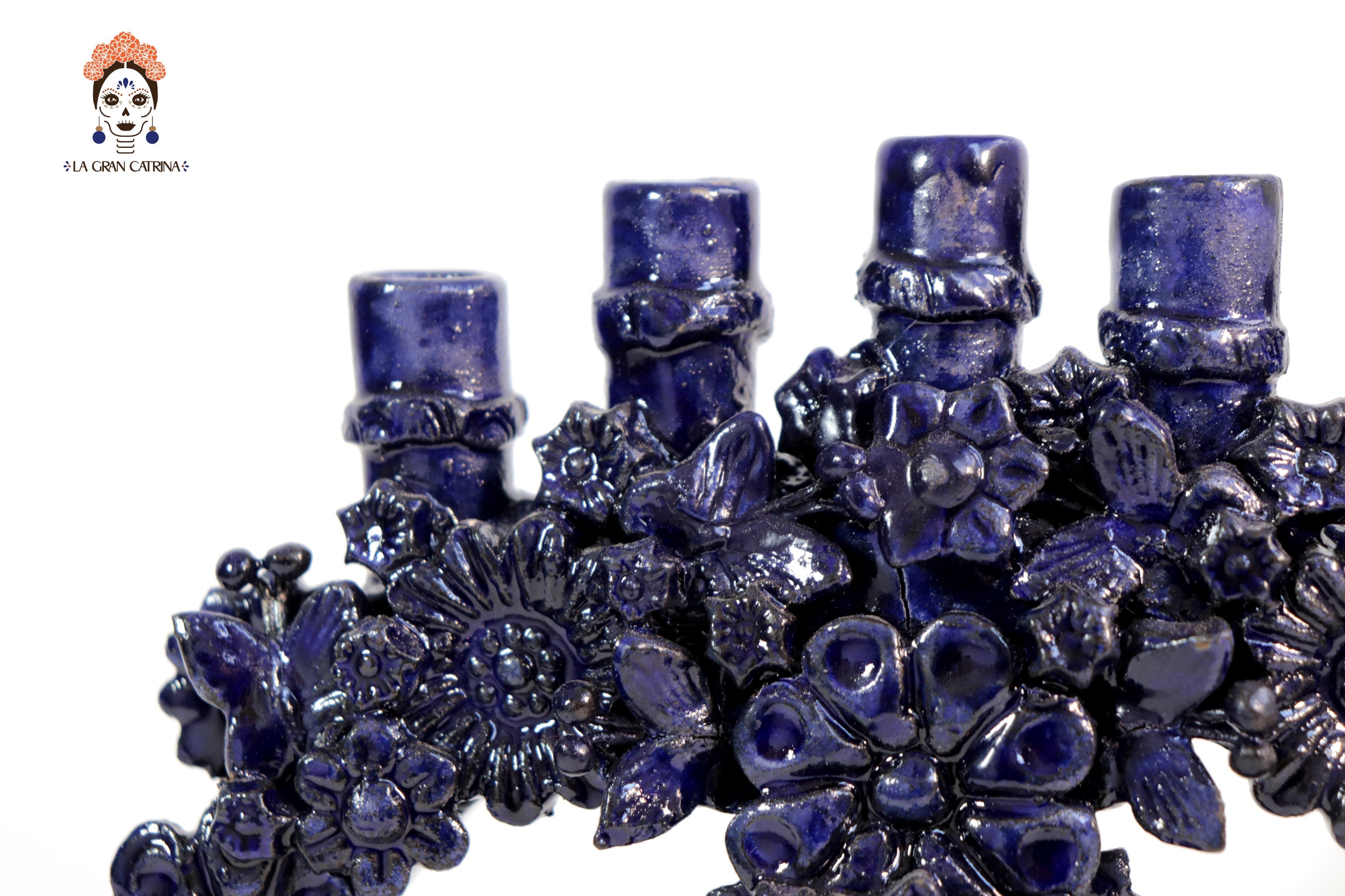 Candleholder Blue 5-Candle - 10.4 in. Juan Gtz