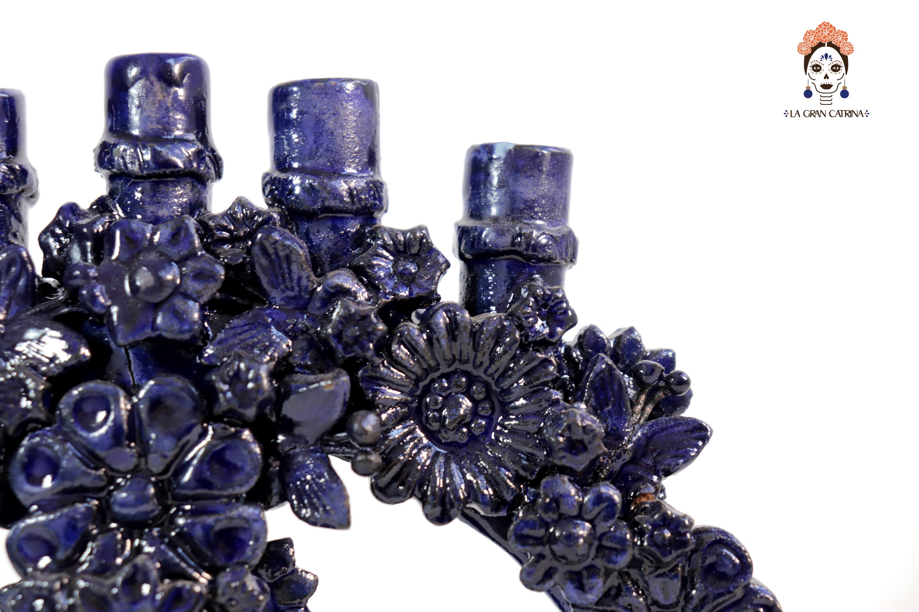 Candleholder Blue 5-Candle - 10.4 in. Juan Gtz