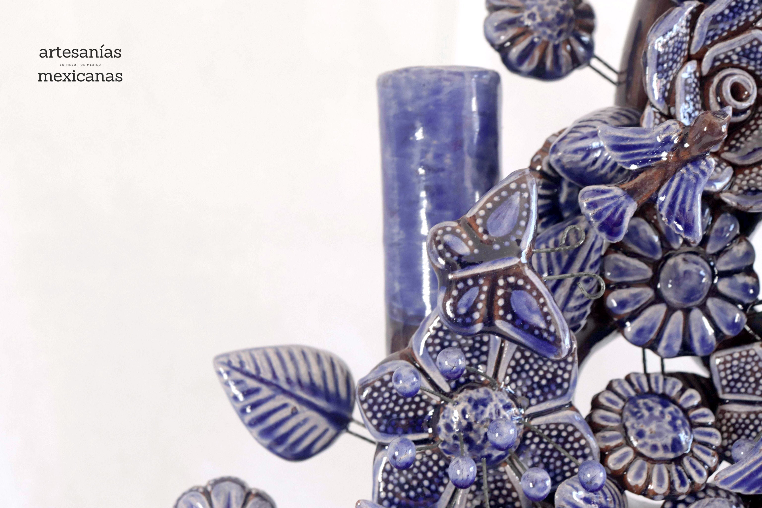 Tree of Life blue glazed - 21.6 in. Montoya