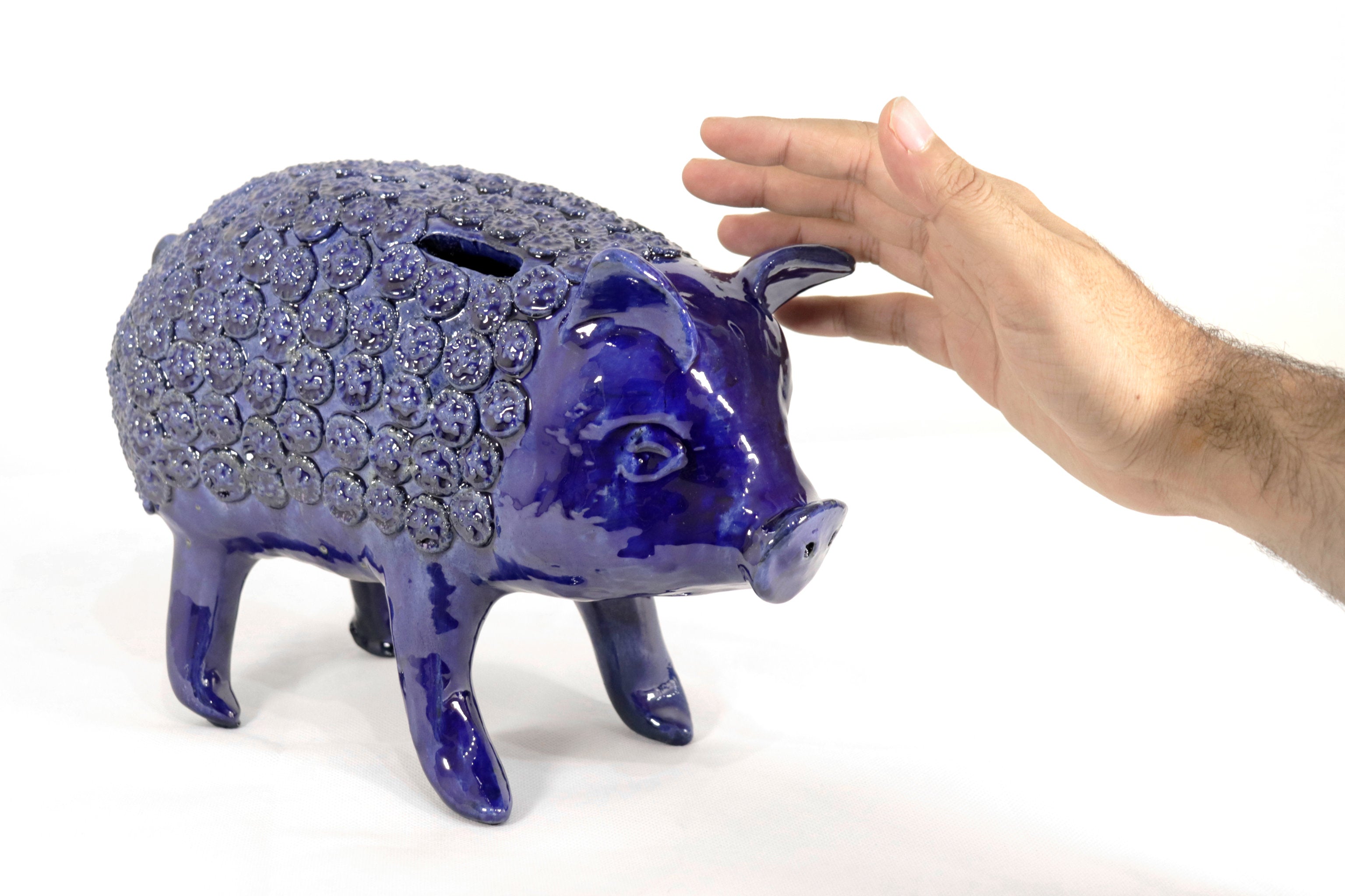 Cochinito - Cerdo of ahorro medium - Blue rey - 11 in. Juan Gtz