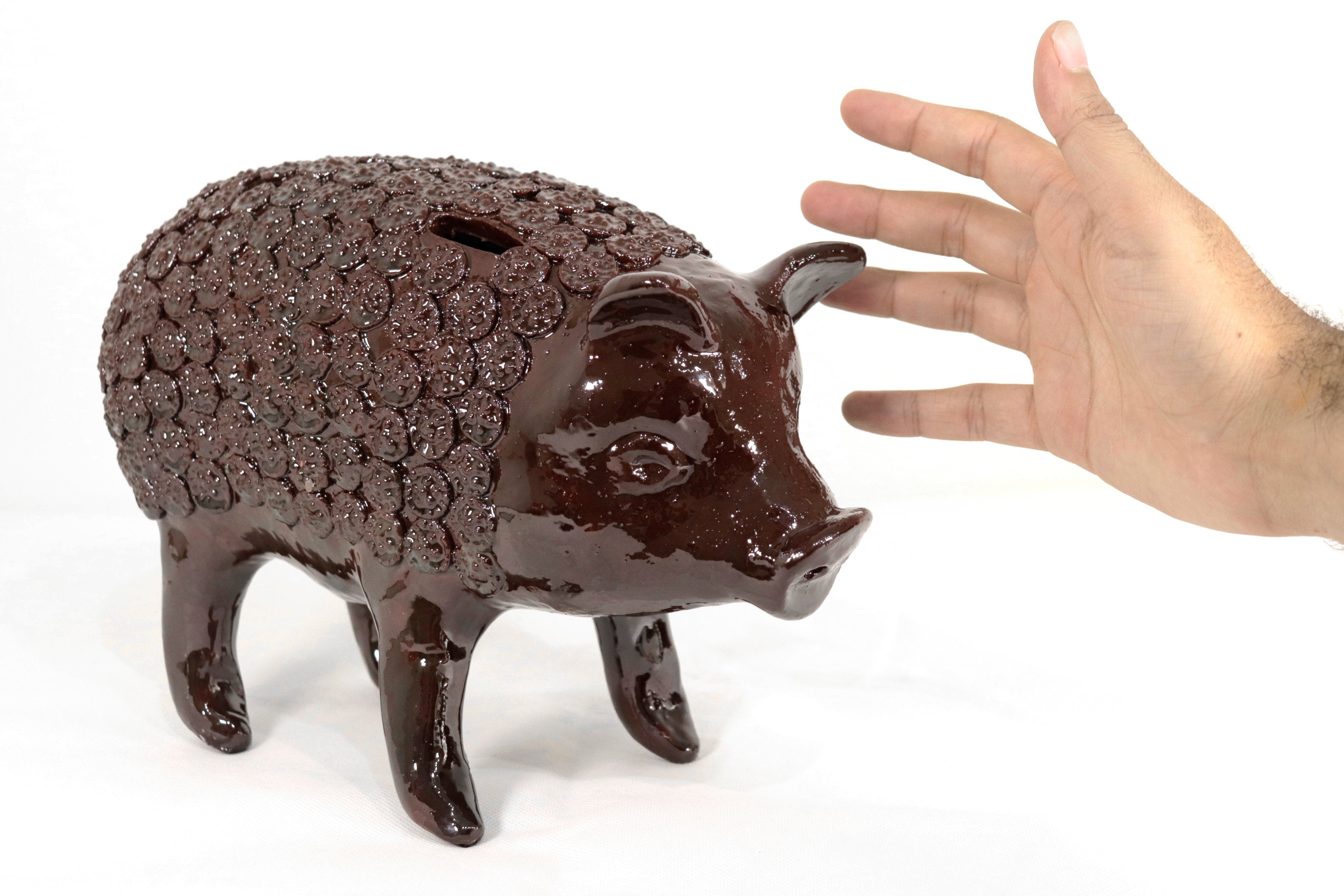 Cochinito - Cerdo of ahorro medium - Brown - 11 in. Juan Gtz