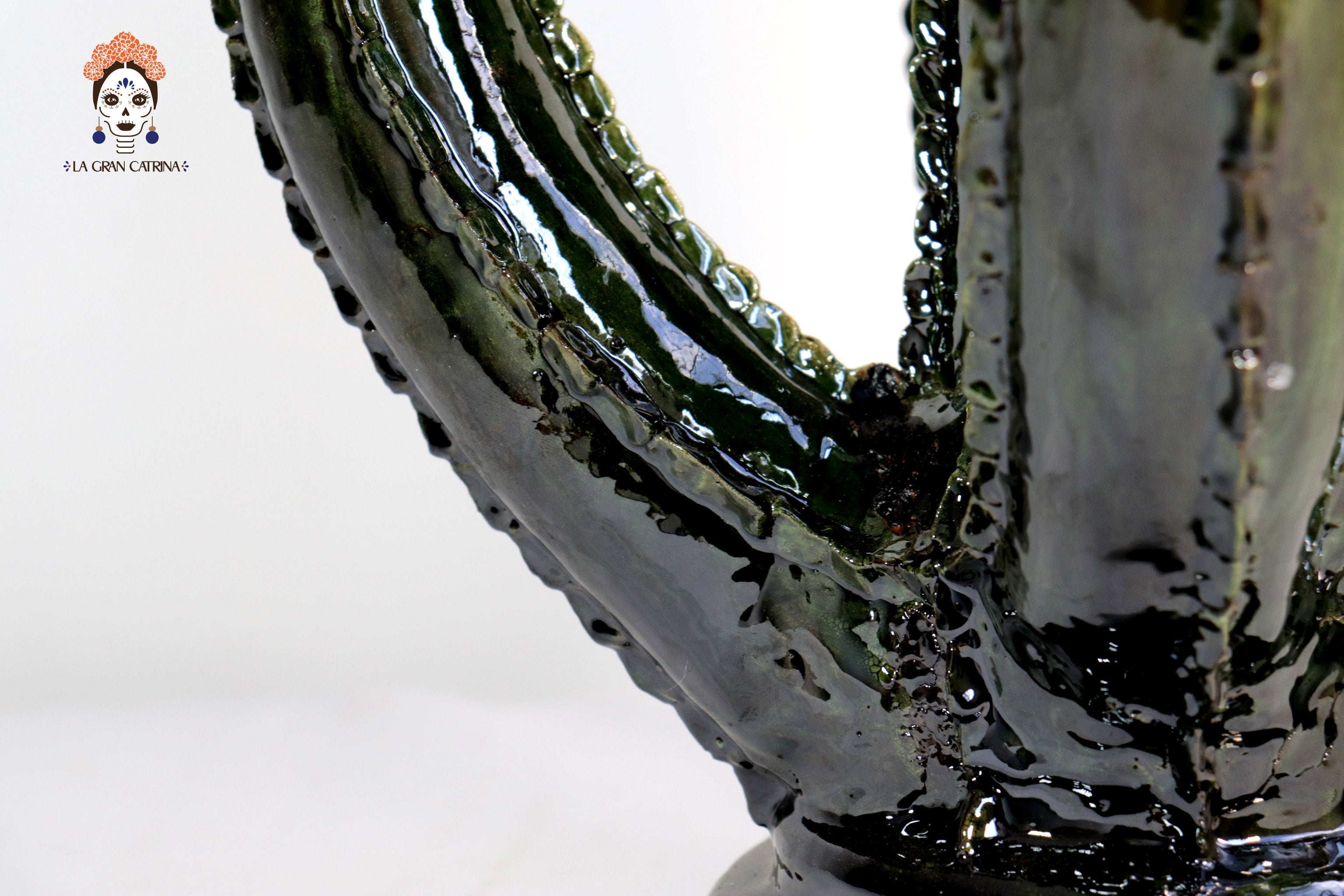 Candleholder Prickly Pear Cactus Dark Green - 23.6 in. - in. Production Juan Gtz