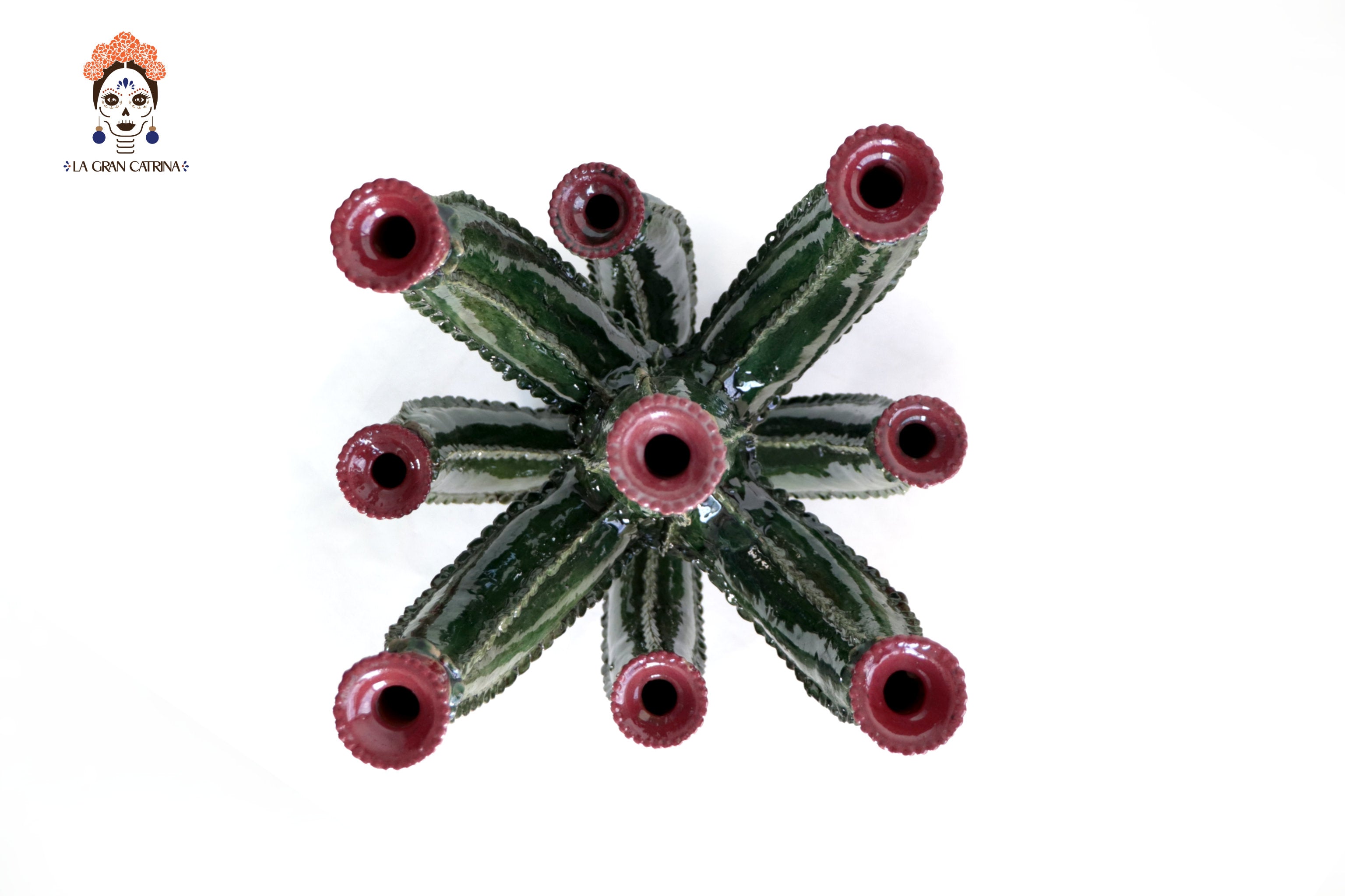 Candleholder Prickly Pear Cactus Dark Green - 23.6 in. - in. Production Juan Gtz