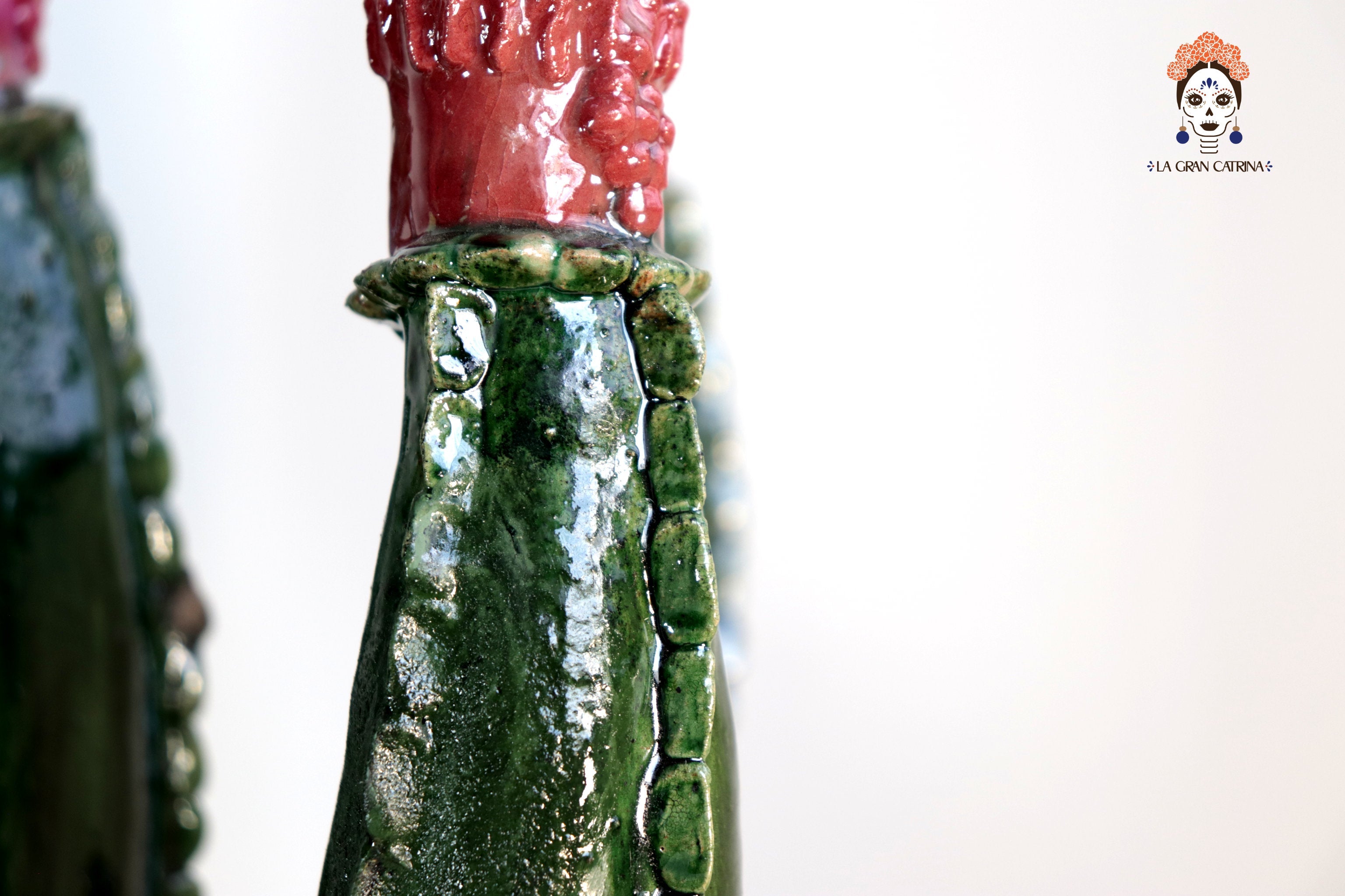 Candleholder Prickly Pear Cactus Dark Green - 23.6 in. - in. Production Juan Gtz