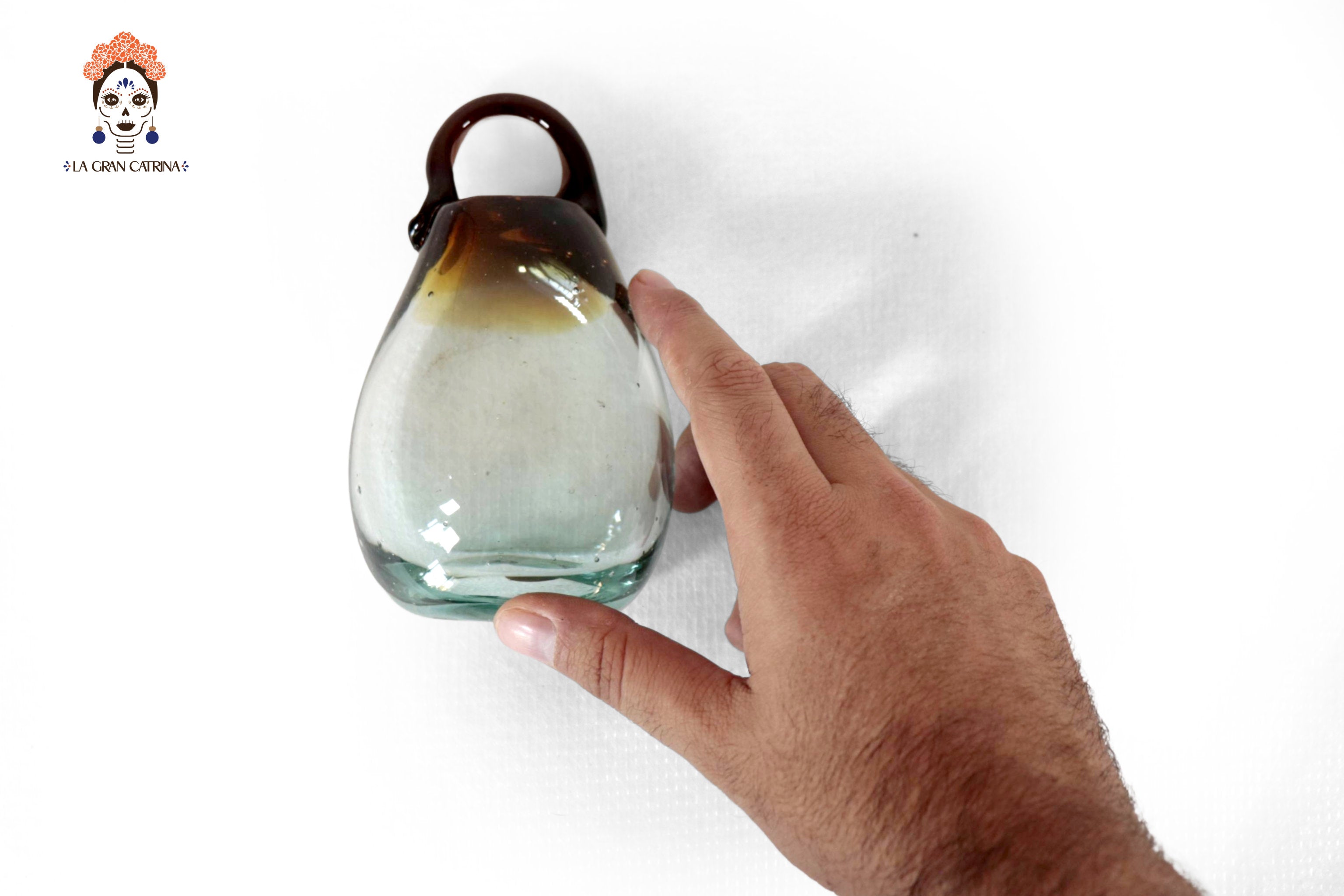 Set of Blown Glass Bottles - Blue Translúcido - 11.4 in. Vidrio Soplado