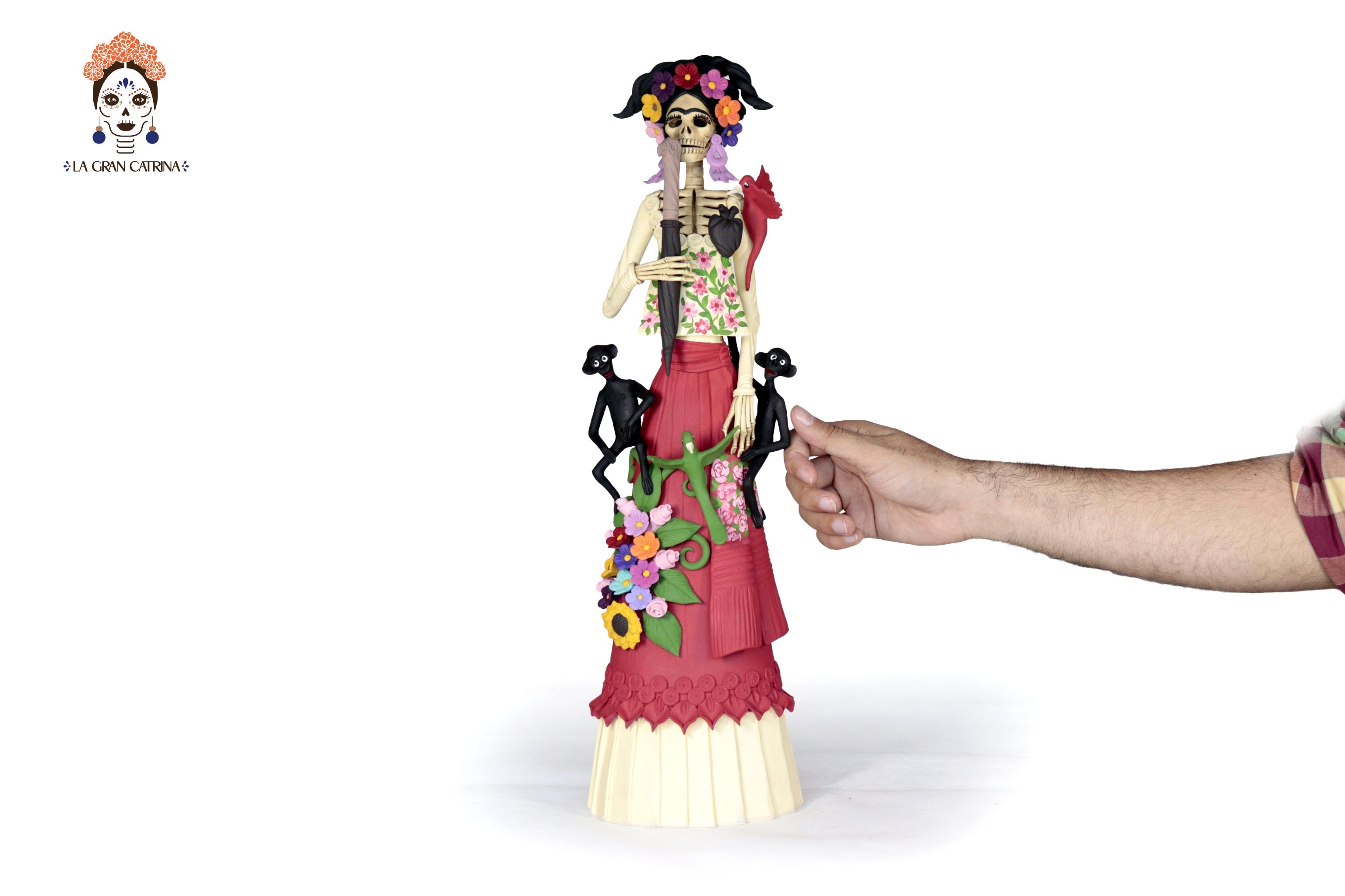 Catrina of Frida Kahlo with topknot - 20 in. - in. Production Adan