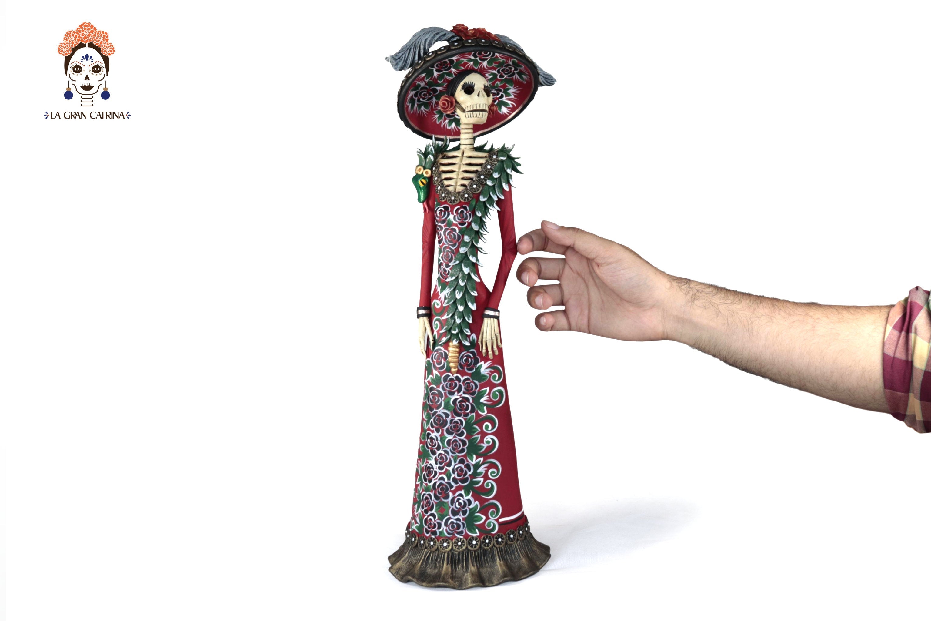 La Frida with la serpiente of vestido red - 18 in. Adan
