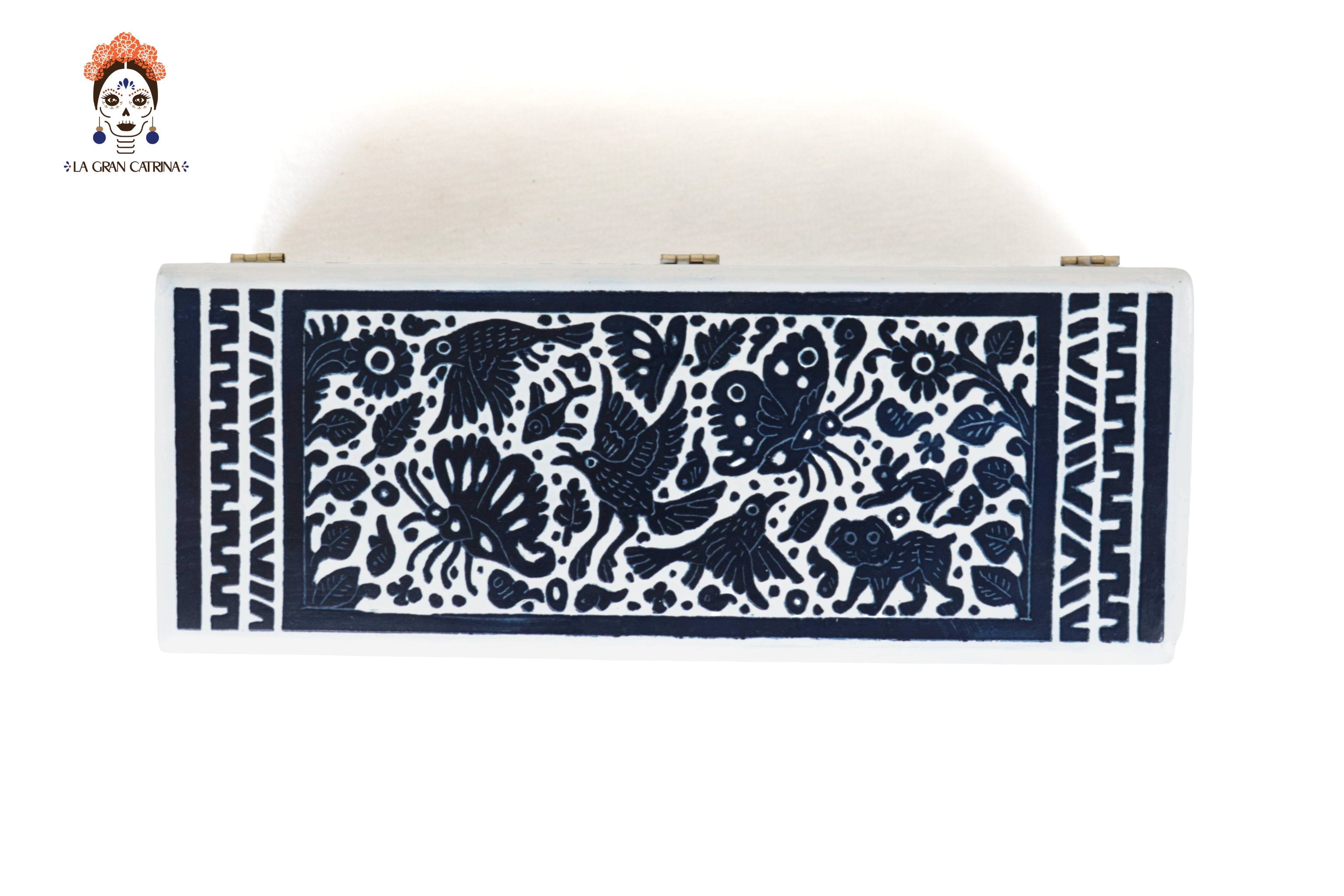 White Olinalá Handcrafted Box with Traditional Floral Design - 12.9 in. Olinala