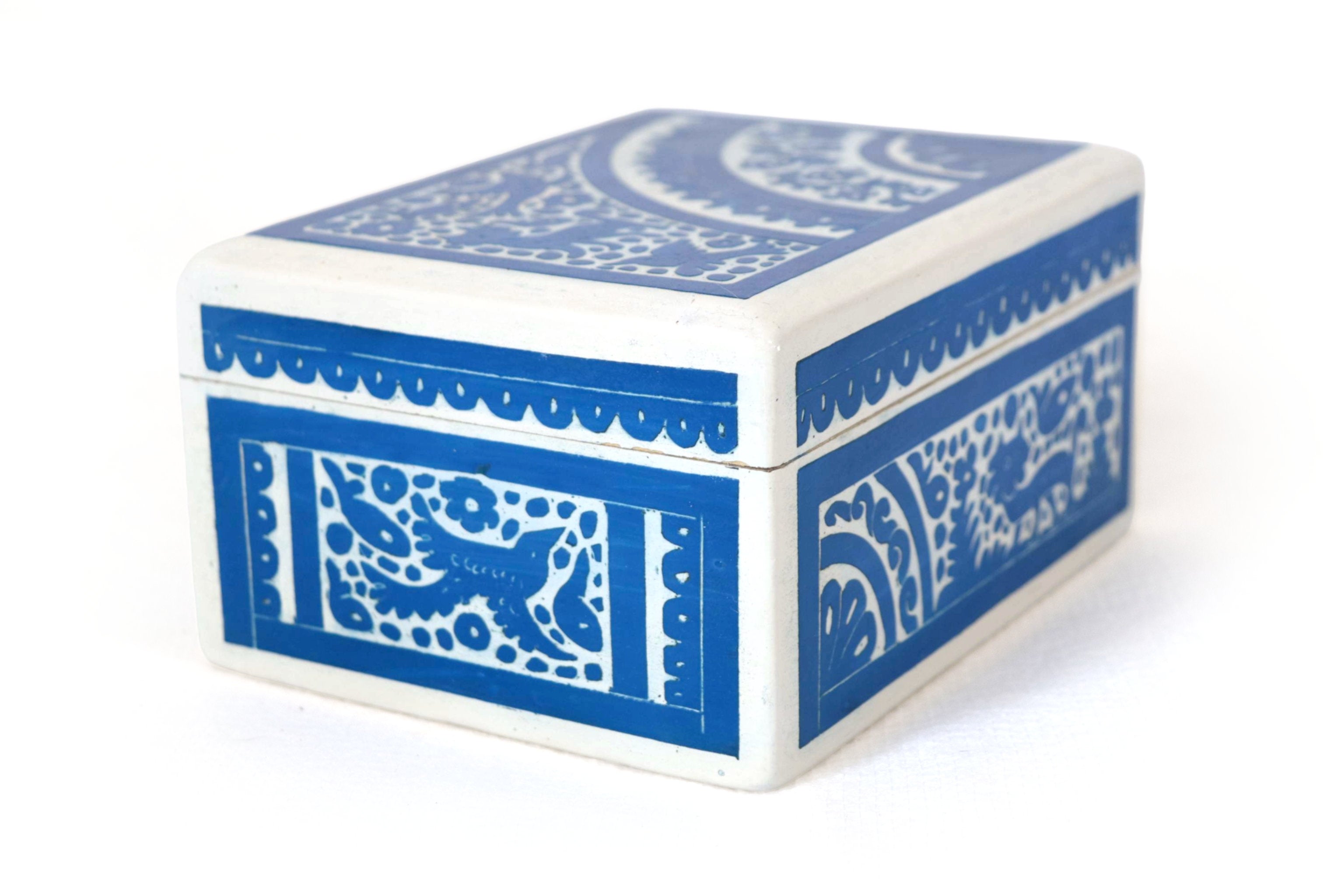 Small White Olinalá Handcrafted Box - 5.7 in. Olinala