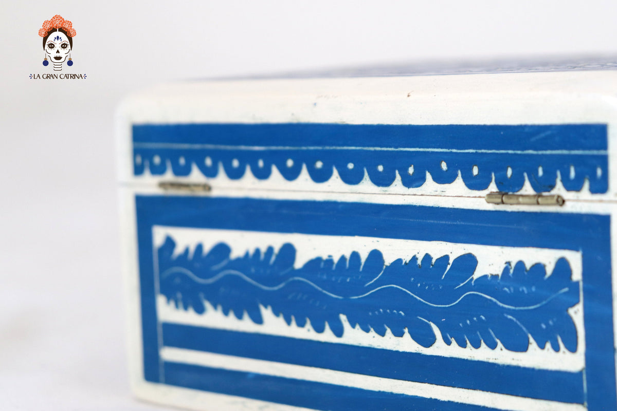 Small White Olinalá Handcrafted Box - 5.7 in. Olinala