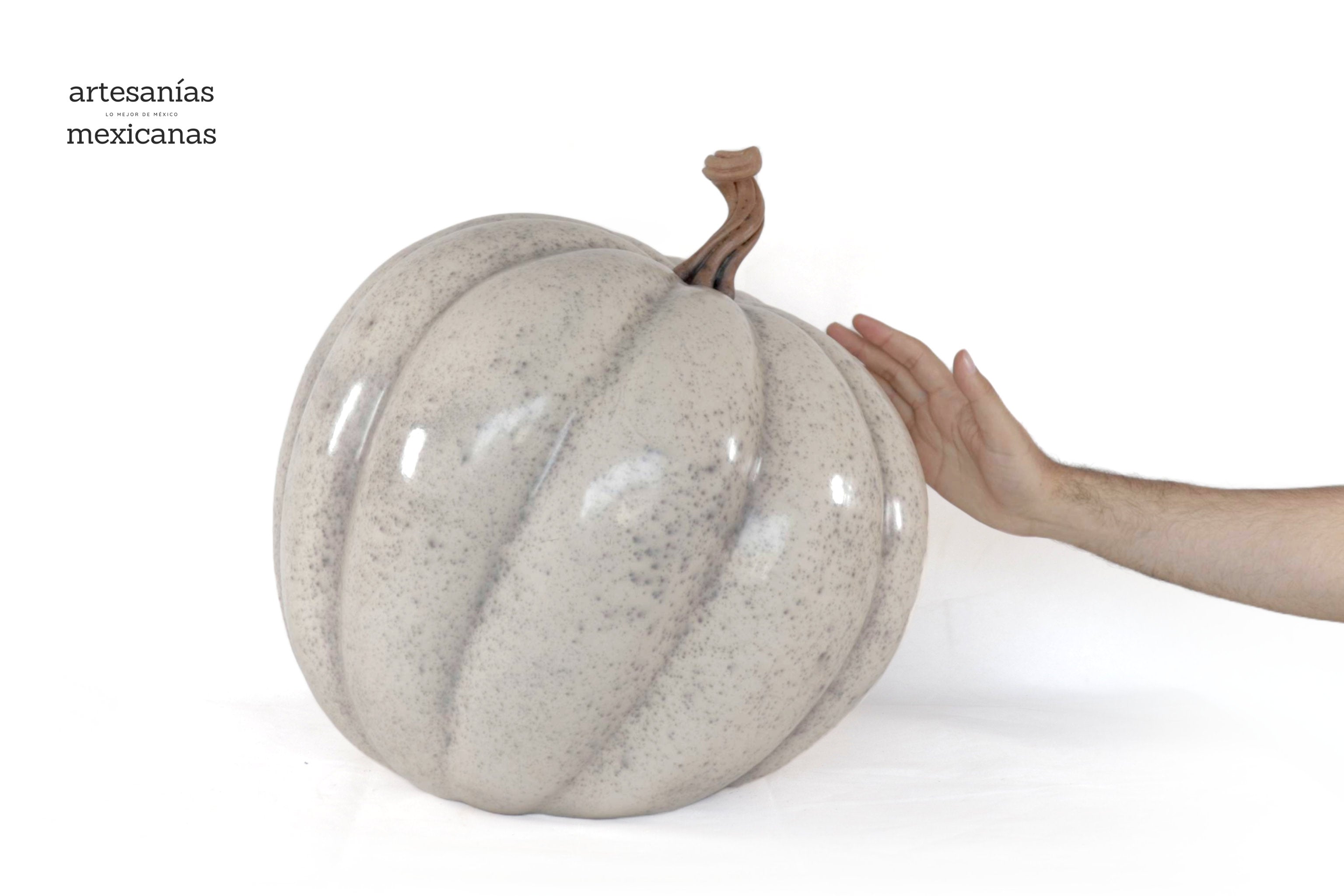 Pumpkin white large Clay - 16 in. Trejo