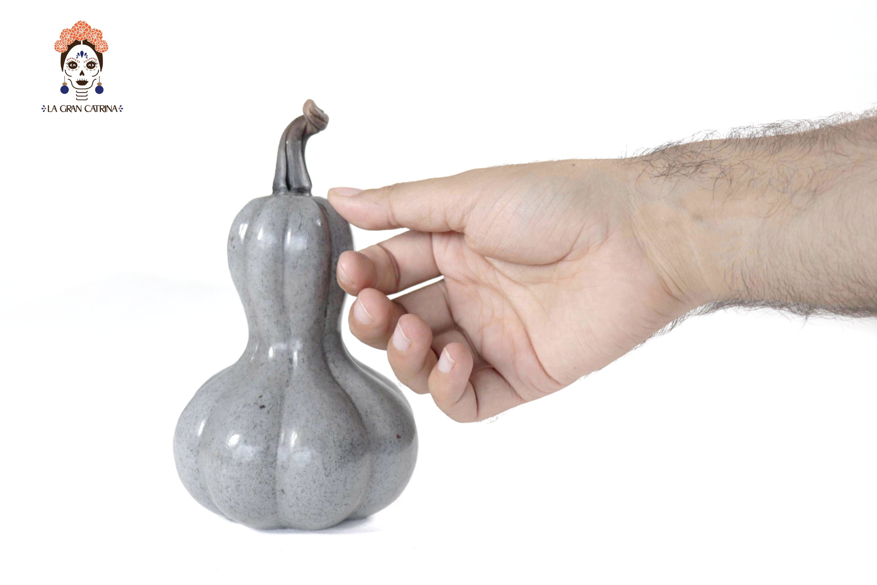Set of 3 Pumpkins light gray - 9.8 in. Trejo