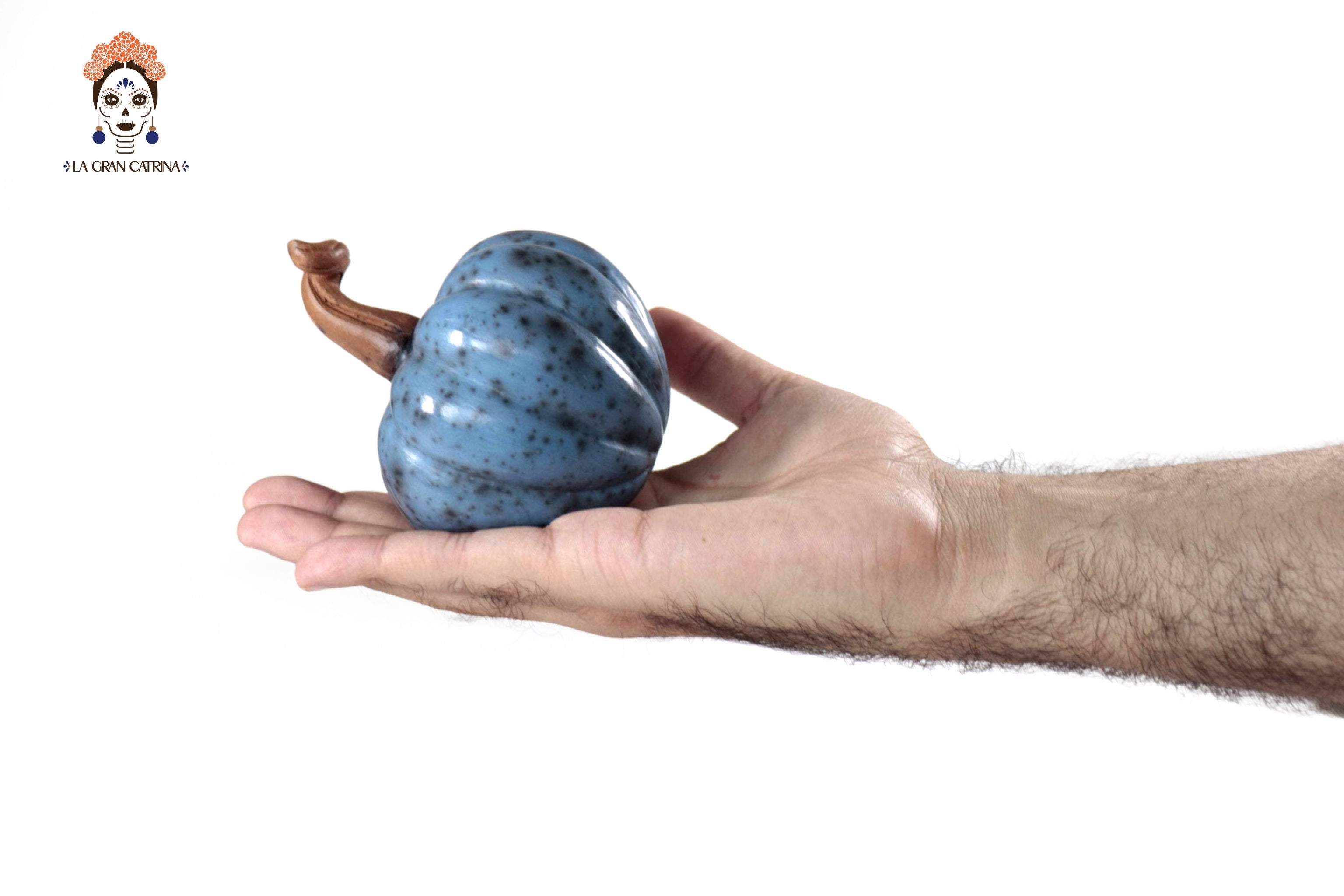 Set of 3 Pumpkins light blue - 9.8 in. Trejo