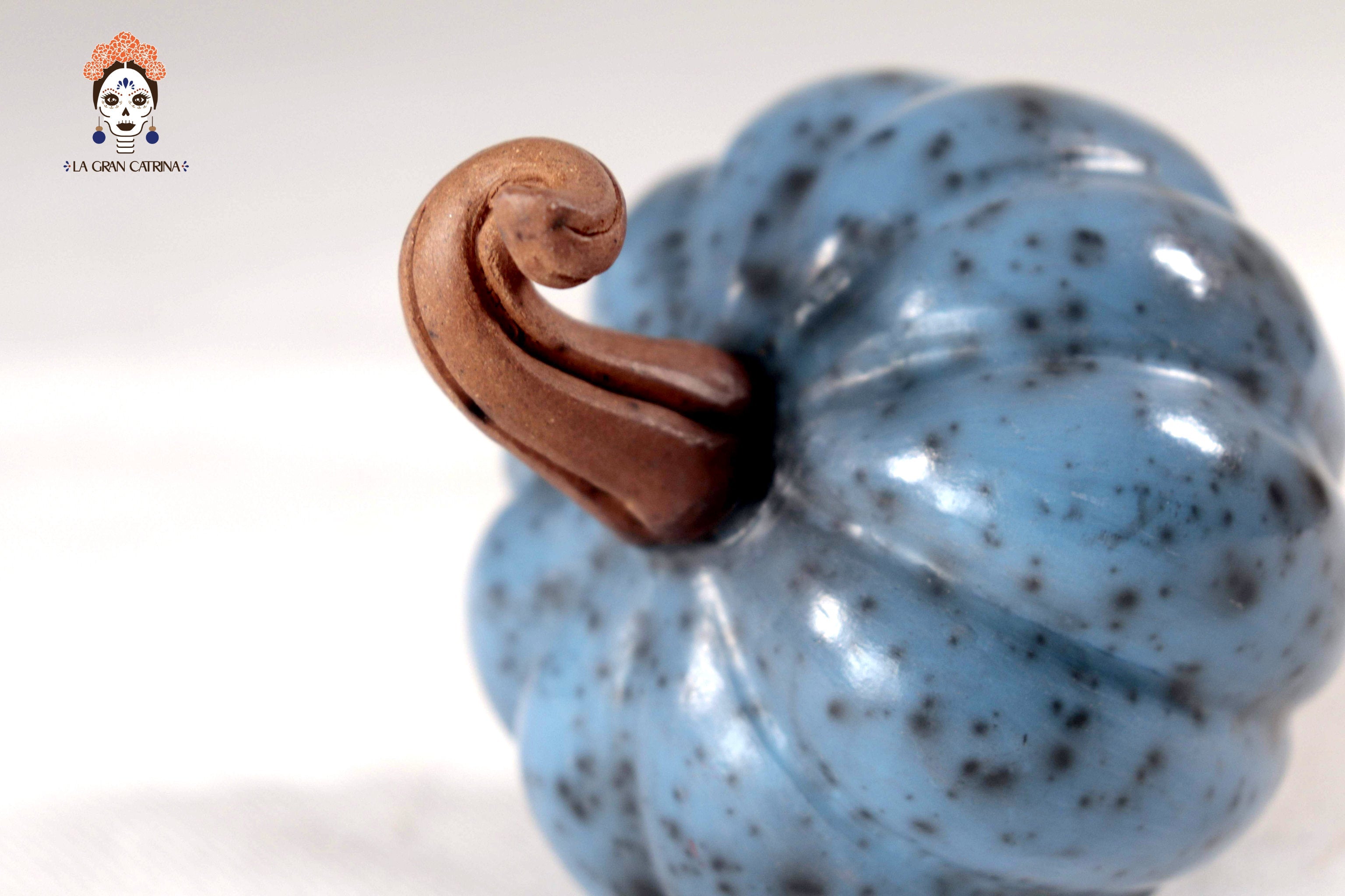Set of 3 Pumpkins light blue - 9.8 in. Trejo