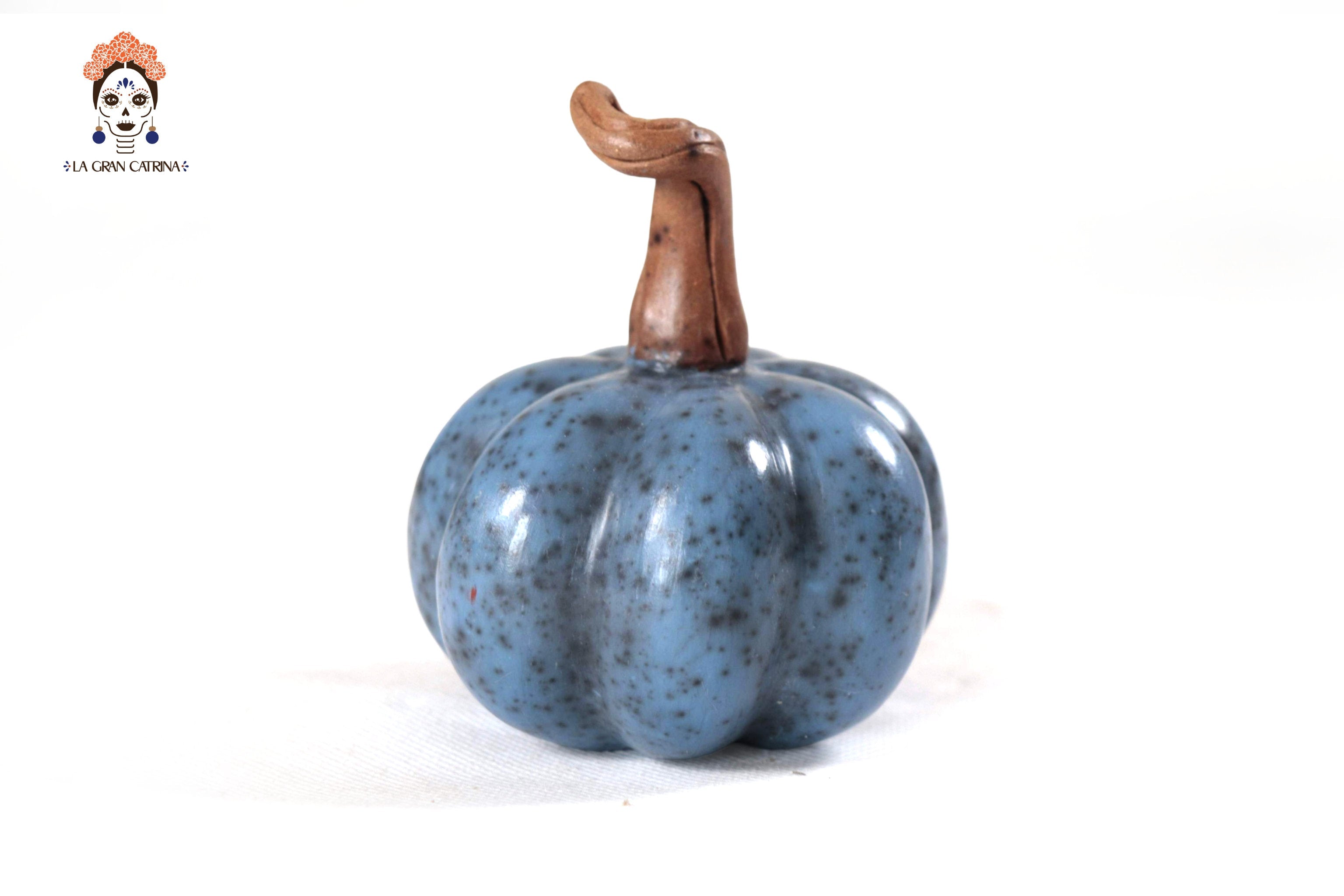 Set of 3 Pumpkins light blue - 9.8 in. Trejo