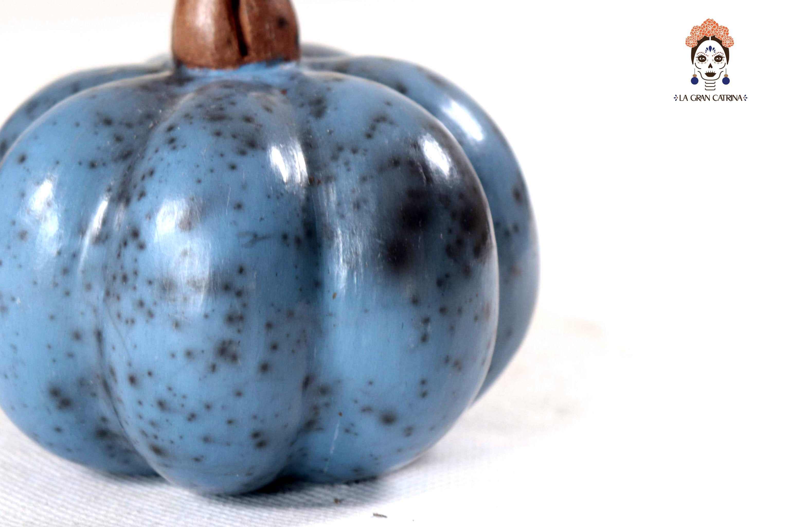 Set of 3 Pumpkins light blue - 9.8 in. Trejo