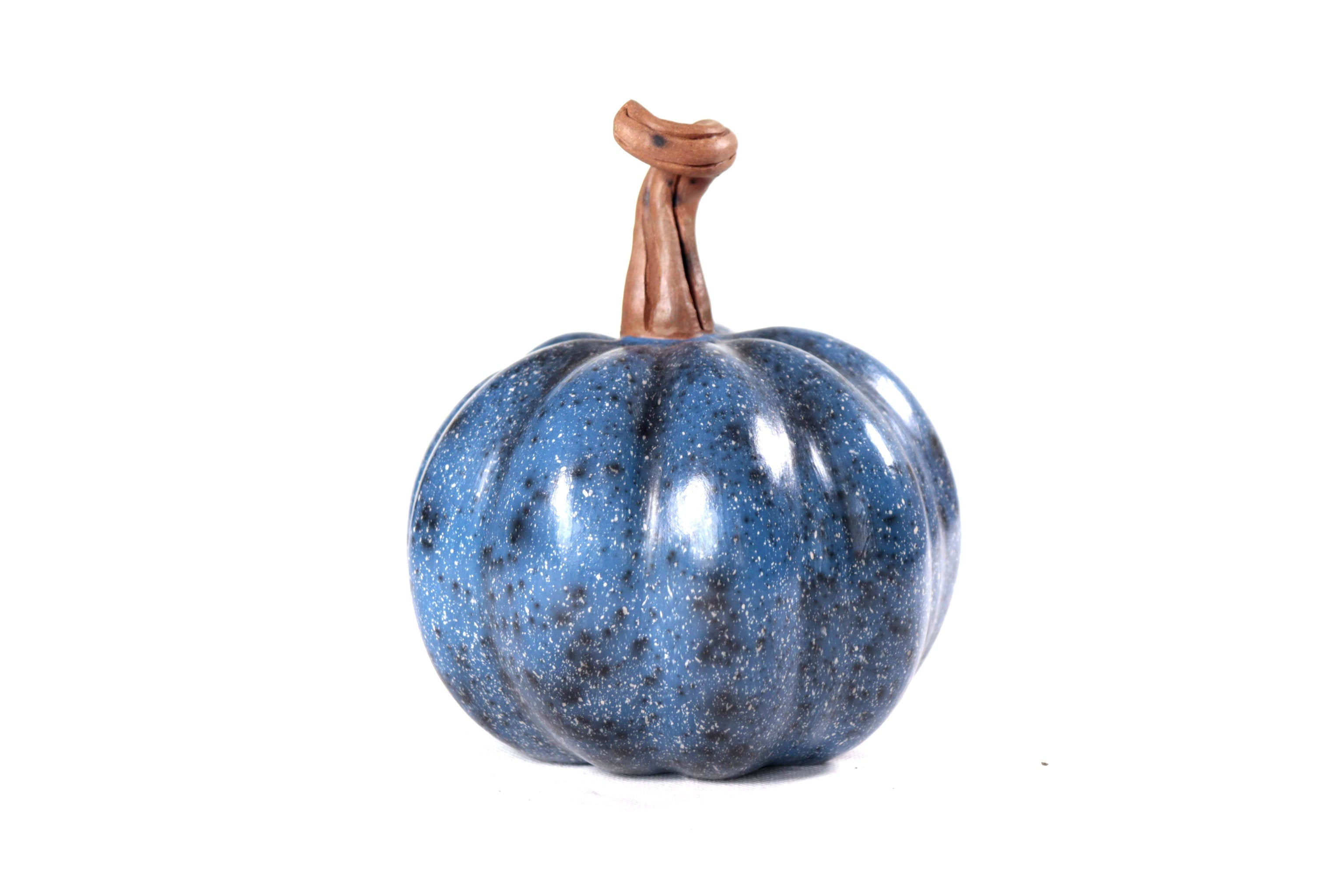 Set of 3 Pumpkins dark blue - 9.8 in. Trejo