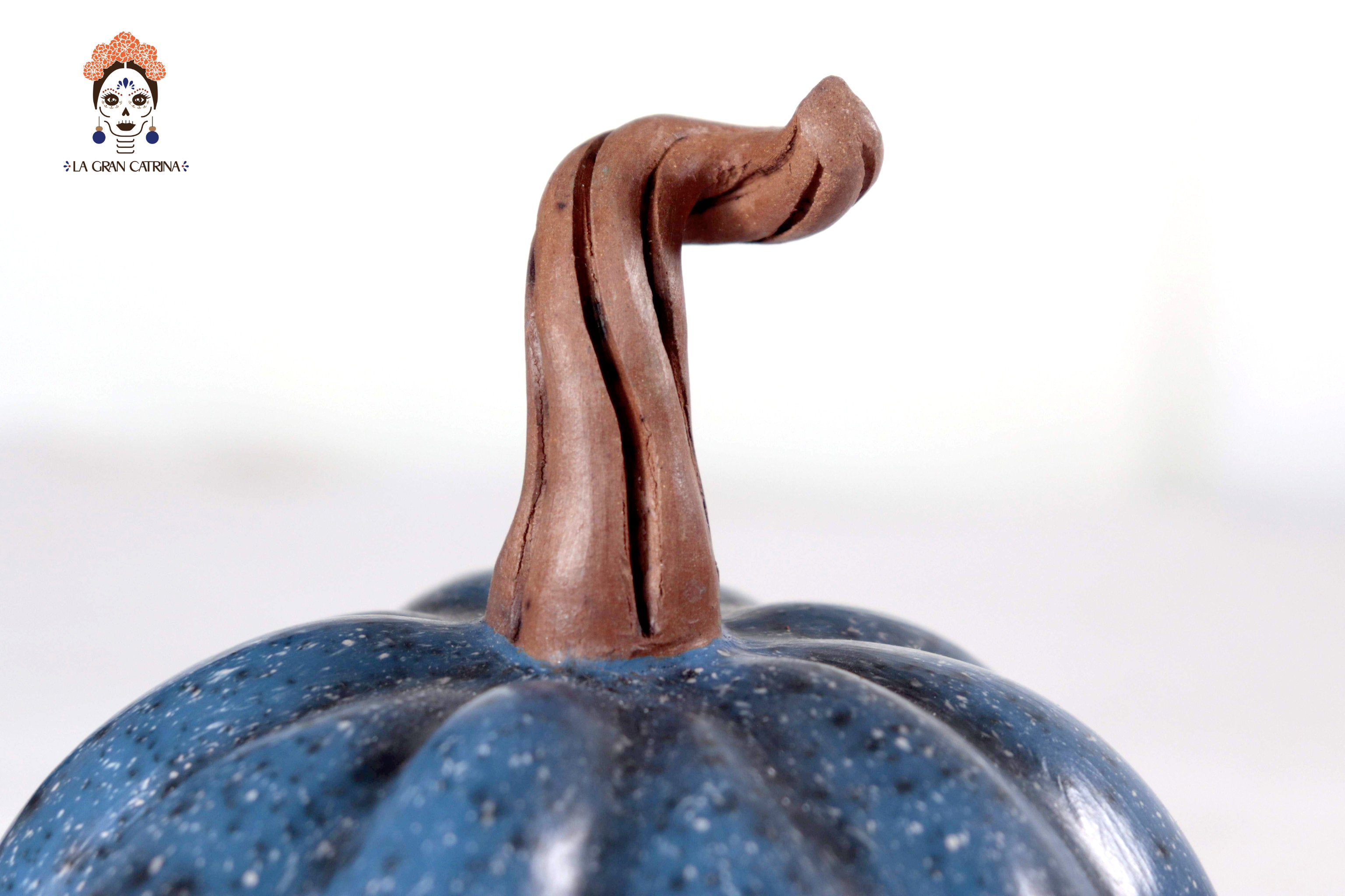 Set of 3 Pumpkins dark blue - 9.8 in. Trejo