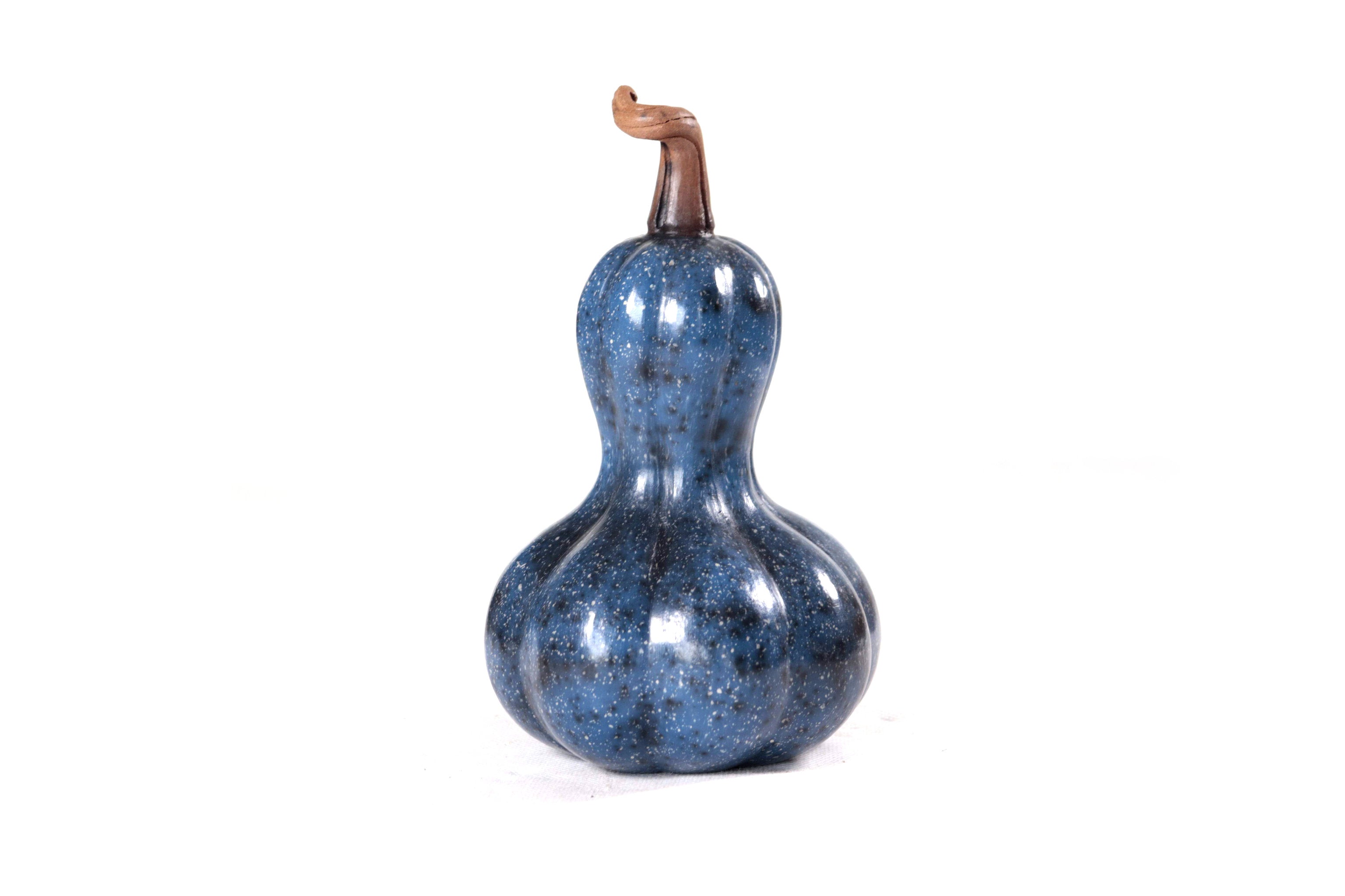 Set of 3 Pumpkins dark blue - 9.8 in. Trejo